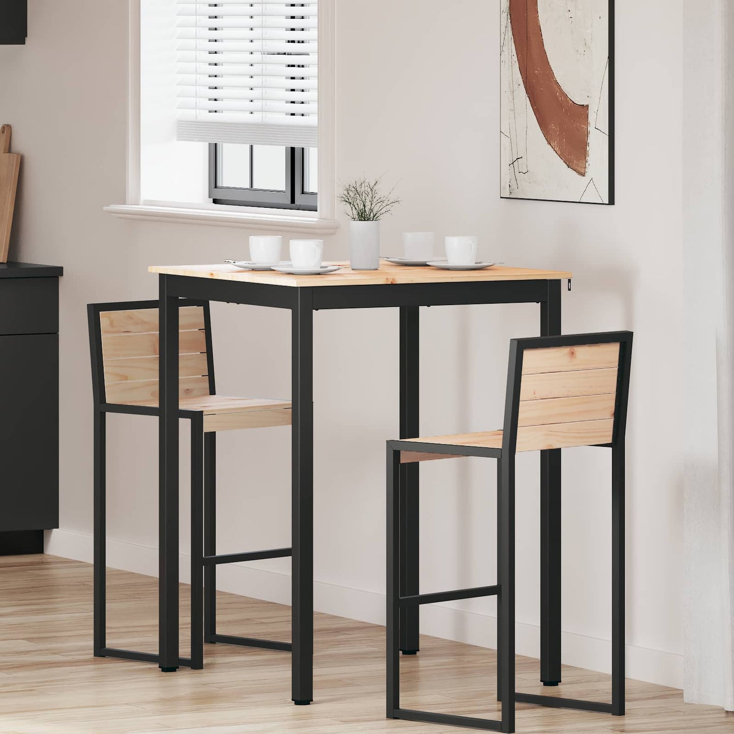 vidaXL Τραπέζι μπαρ 80 x 80 x 105 εκ. Στερεά ξυλεία πεύκου Φυσικό