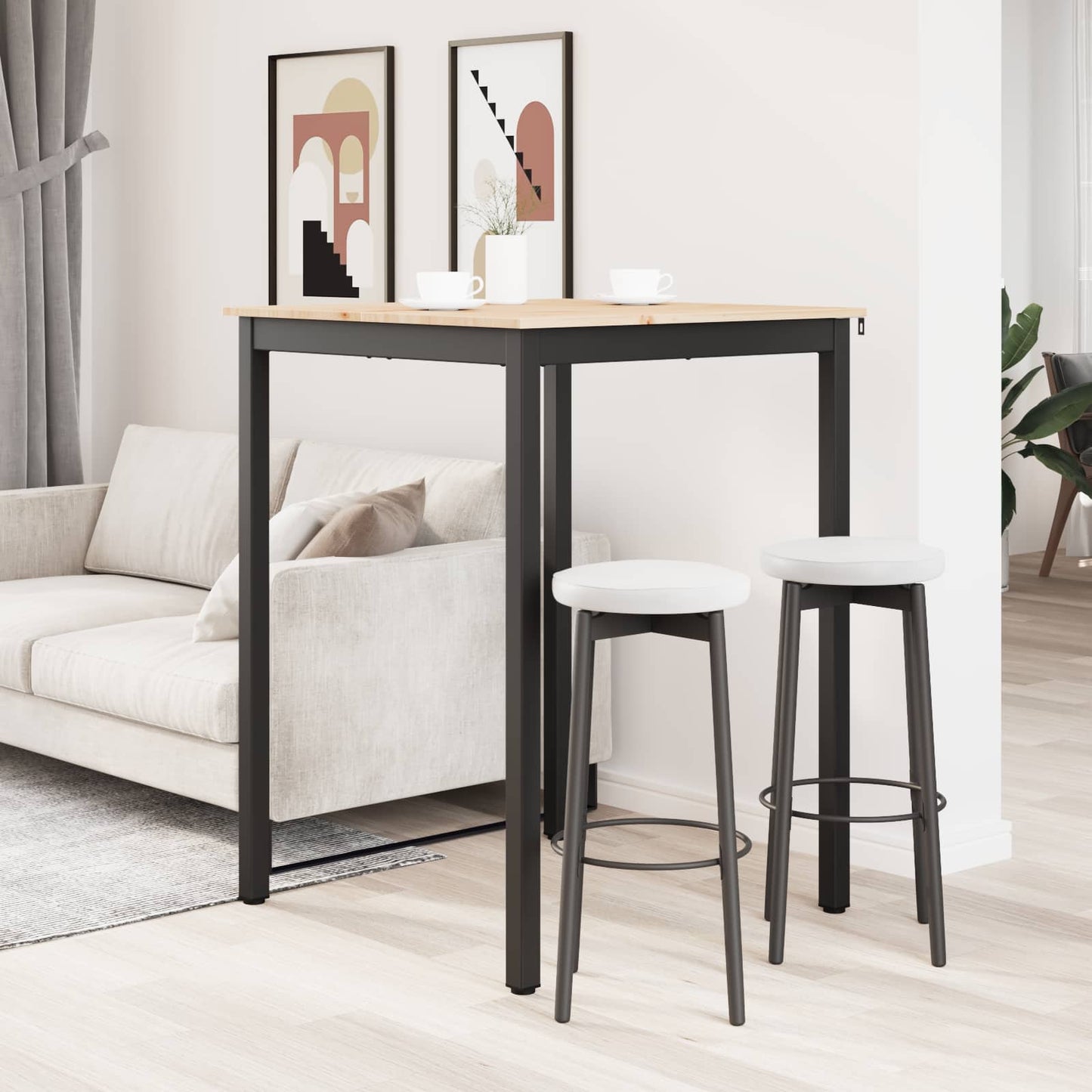 vidaXL Τραπέζι μπαρ 80 x 80 x 105 εκ. Στερεά ξυλεία πεύκου Φυσικό