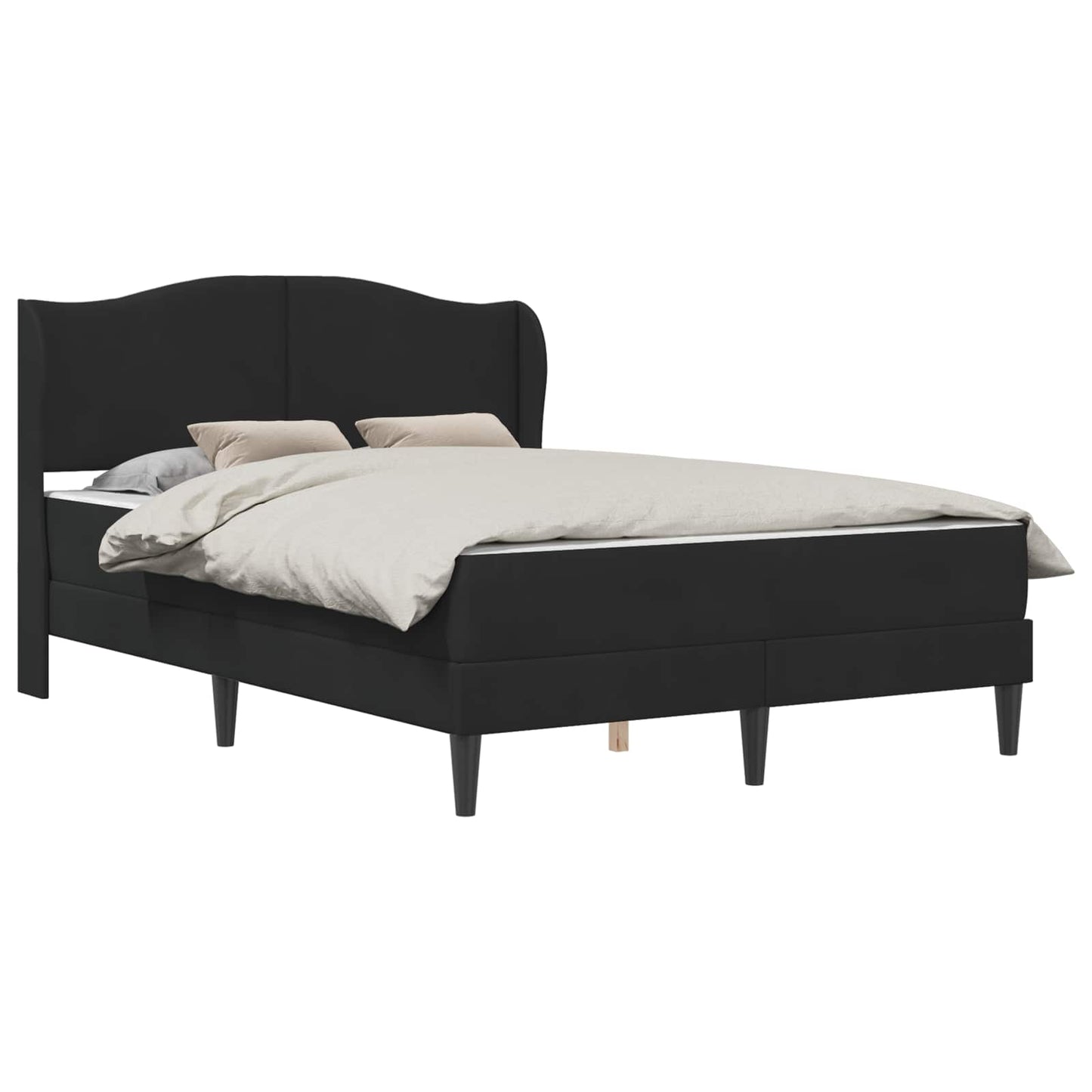 vidaXL Σκελετός κρεβατιού με στρώμα Μαύρο 140 x 190 cm Βελούδο