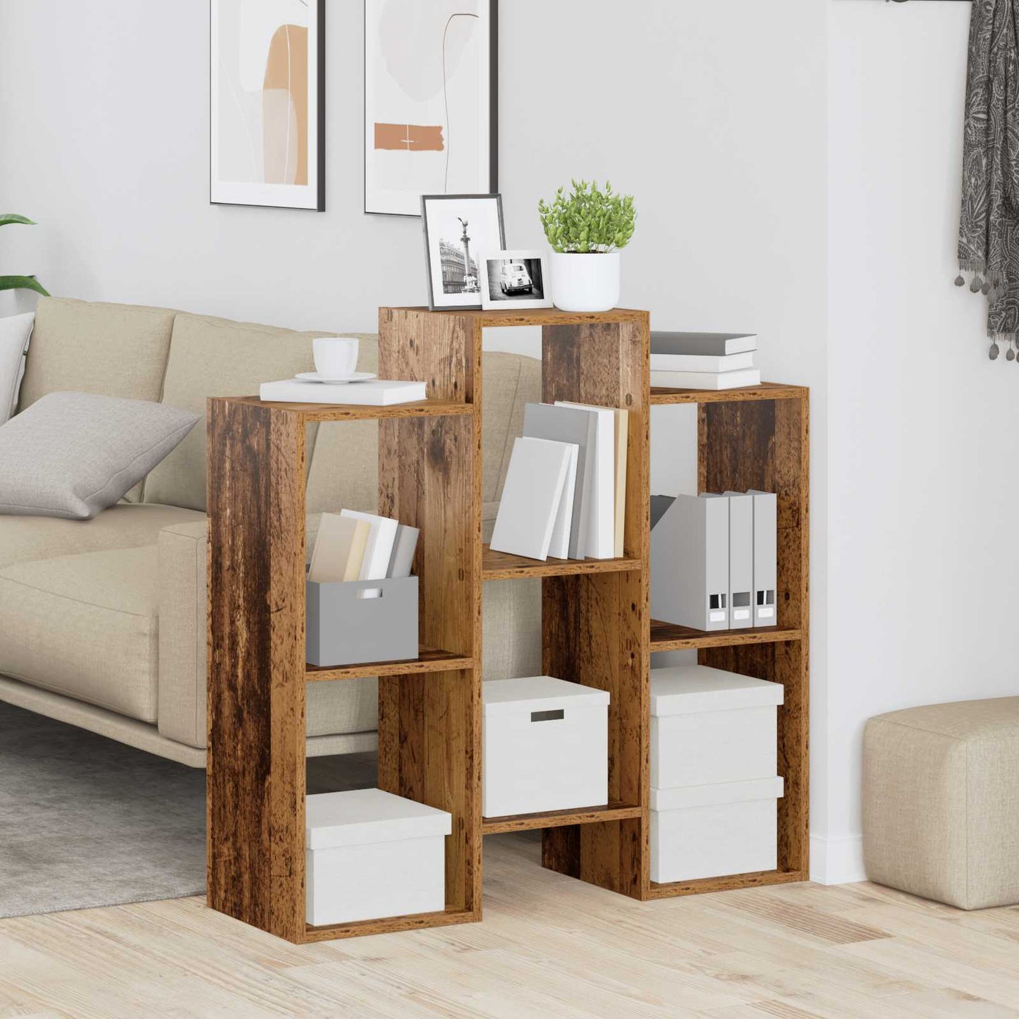 vidaXL Πλαϊνό γραφείο Παλιό ξύλο 90 x 30 x 90 cm