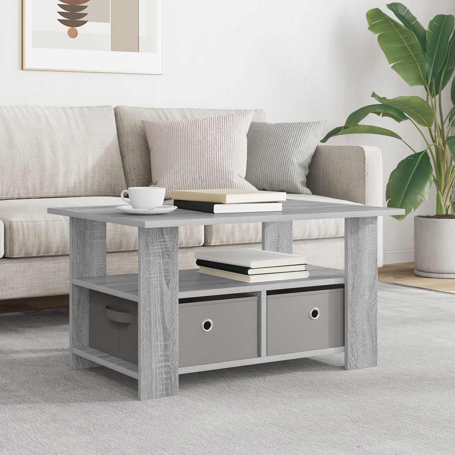 vidaXL Τραπεζάκι σαλονιού Γκρι Sonoma 77 x 55 x 42 εκ.