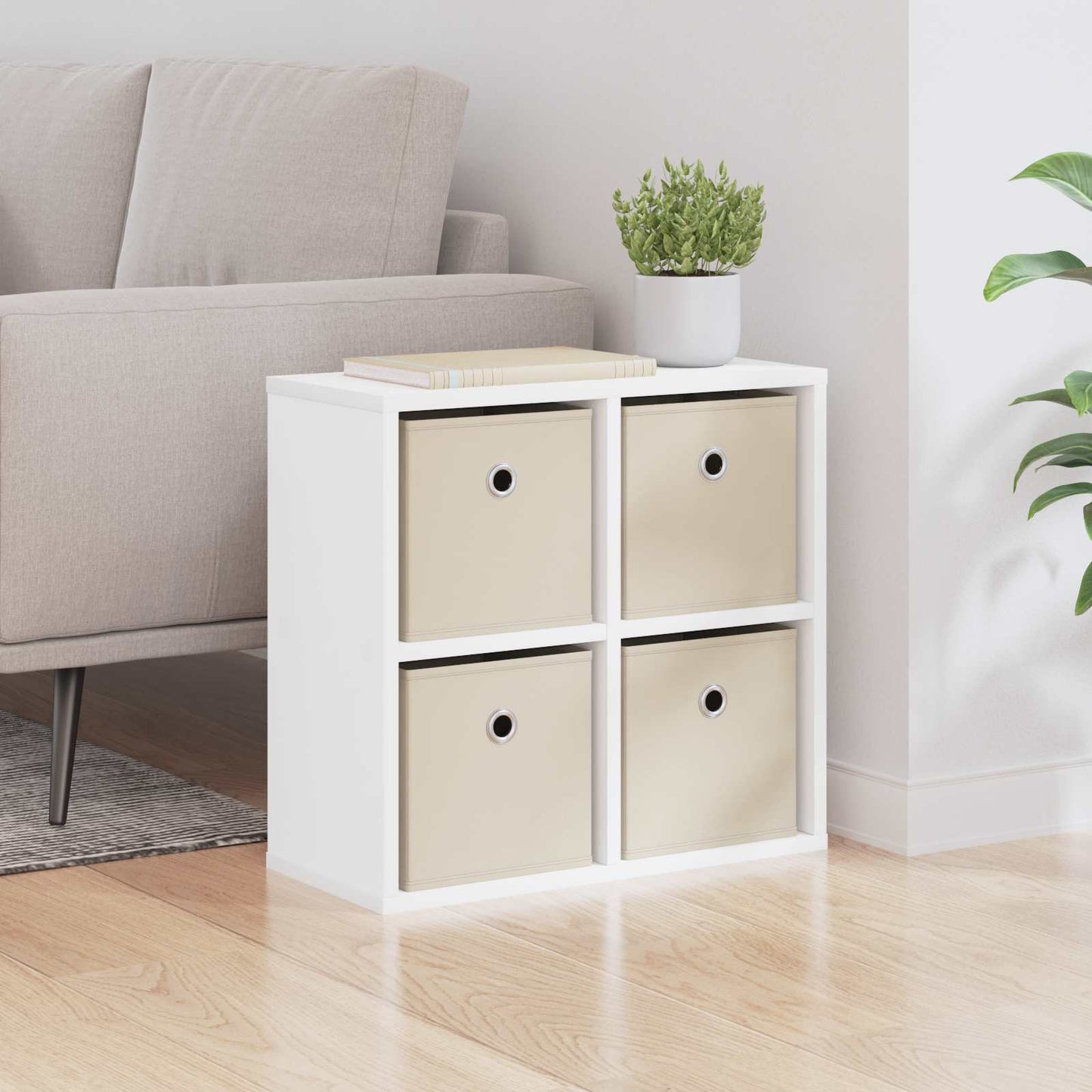 vidaXL Πλαϊνό γραφείο Λευκό 49,5 x 22 x 47 εκ
