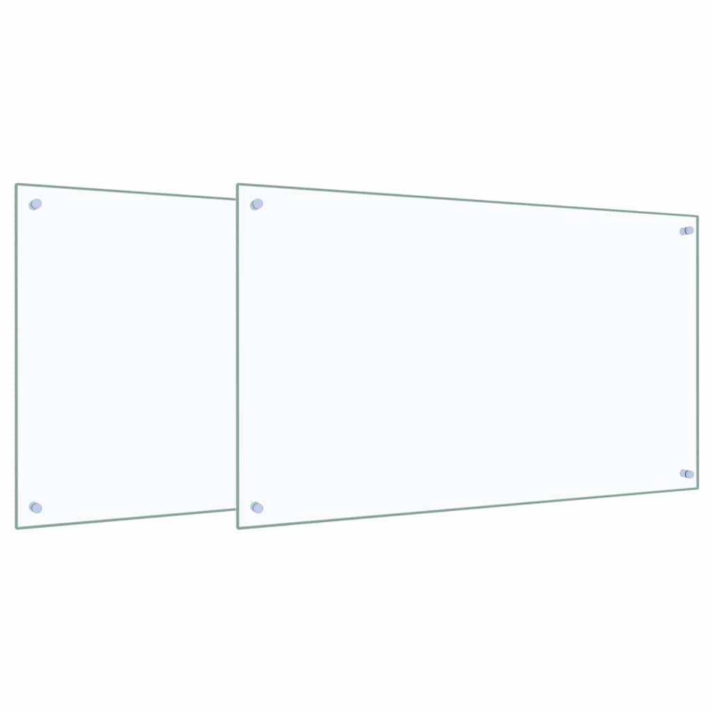 vidaXL Πλάτη κουζίνας 2 τμχ. Διαφανές 100 x 60 cm σκληρυμένο γυαλί