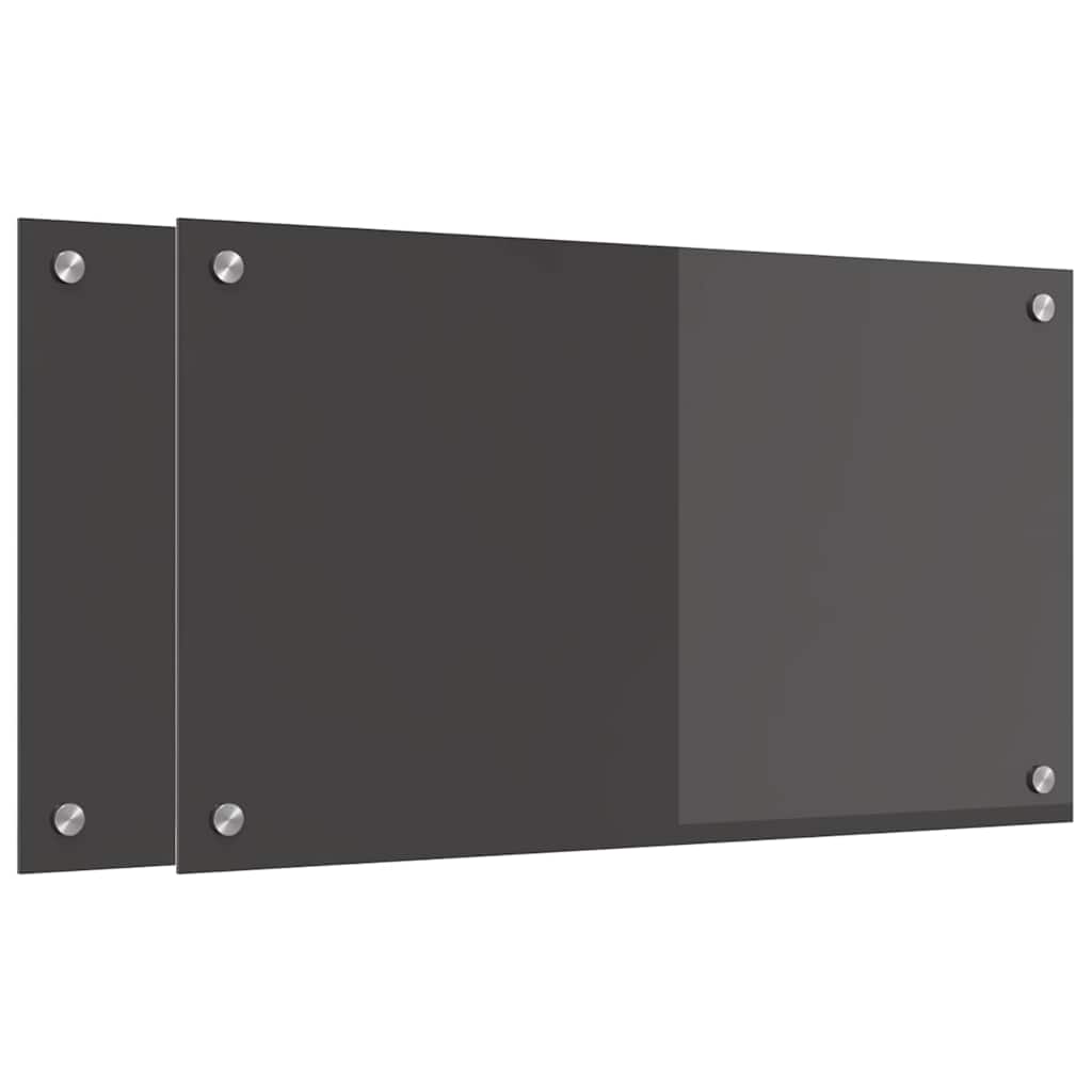 vidaXL Πλάτη κουζίνας 2 τμχ. Σκούρο Γκρι 70 x 40 cm σκληρυμένο γυαλί