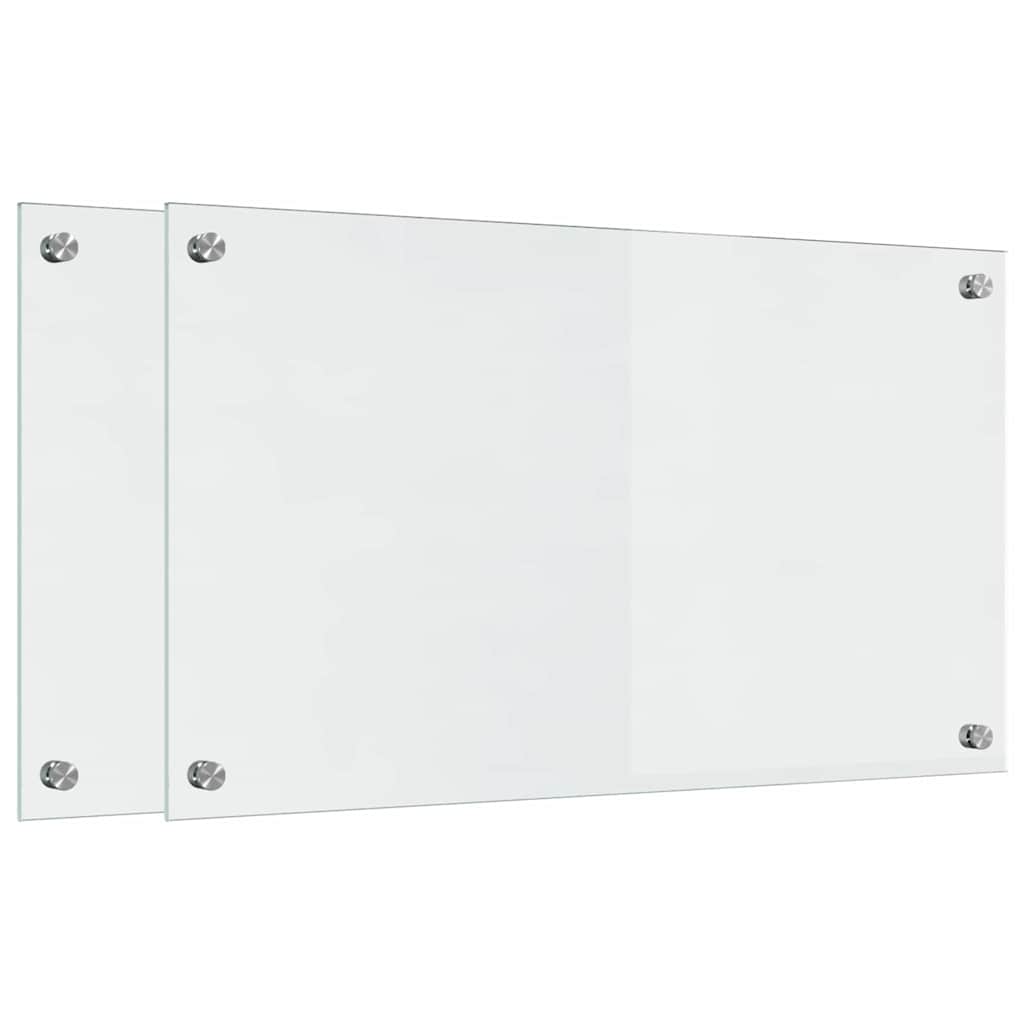 vidaXL Πλάτη κουζίνας 2 τεμ. Διαφανές 70 x 40 cm σκληρυμένο γυαλί