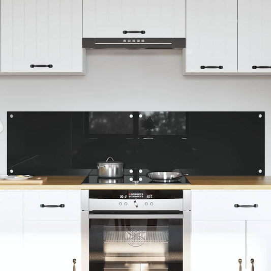 vidaXL Πλάτη κουζίνας 2 τεμ. Μαύρο 80 x 40 cm σκληρυμένο γυαλί