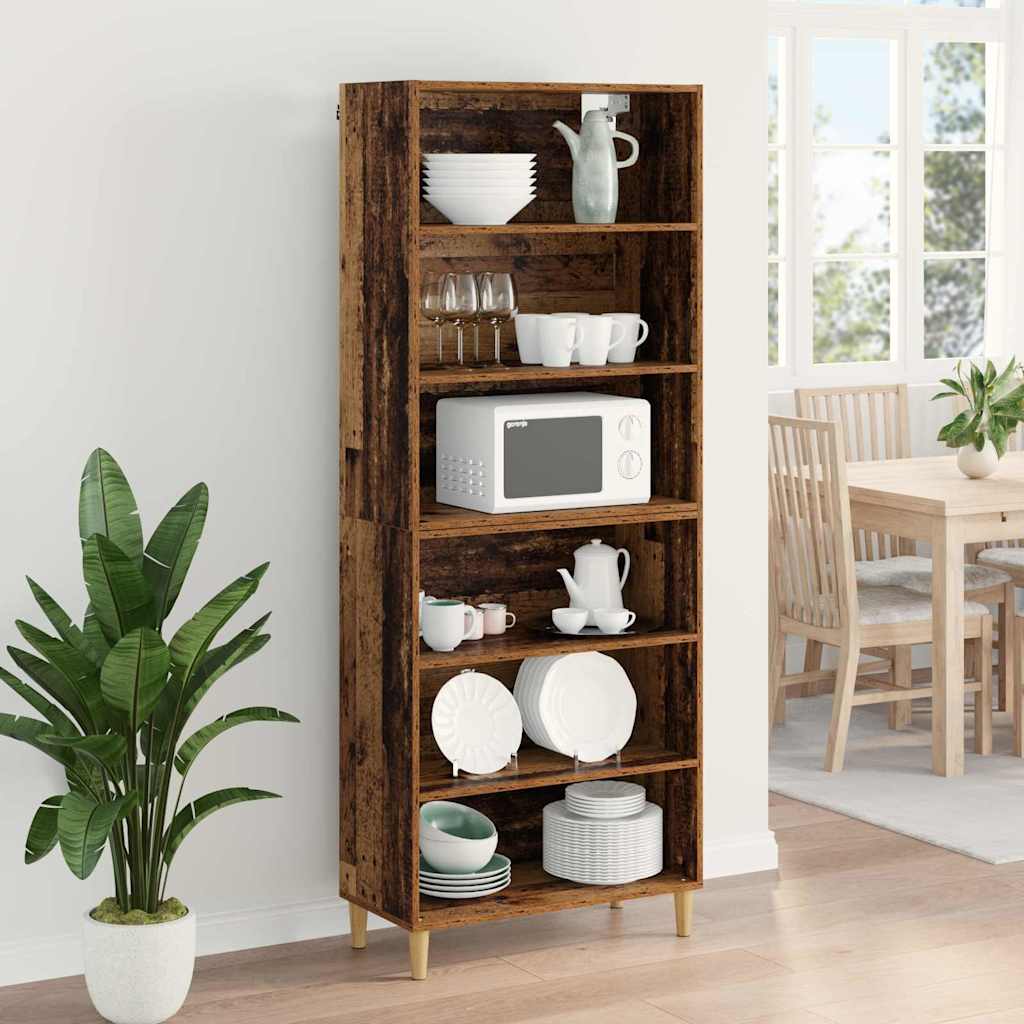 vidaXL Highboard Παλιό Ξύλο 69,5 x 32,5 x 180 εκ Επεξεργασμένο ξύλο