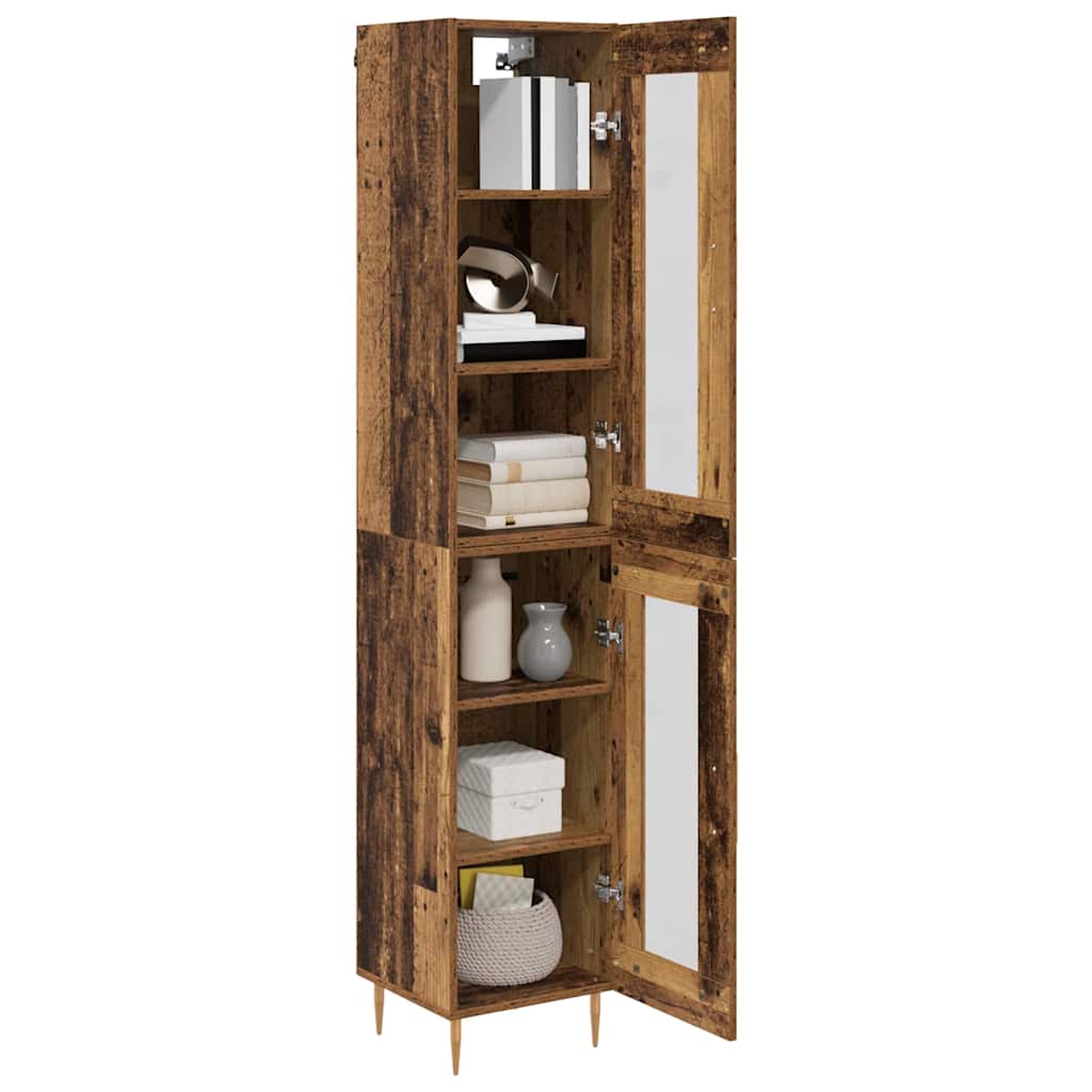 vidaXL Highboard 2 τμχ. Παλιό Ξύλο 34,5 x 34 x 180 εκ.