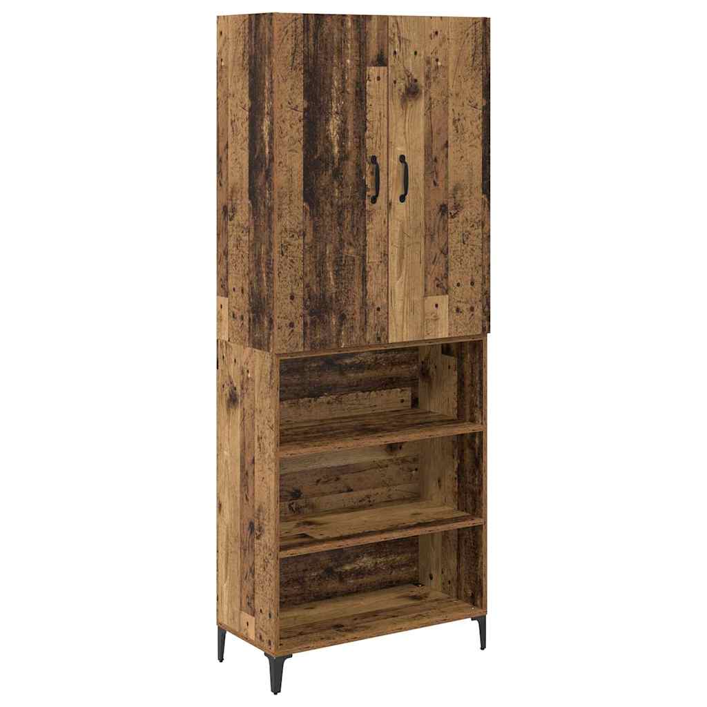 vidaXL Highboard Παλιό Ξύλο 69,5 x 34 x 180 εκ. Επεξεργασμένο ξύλο