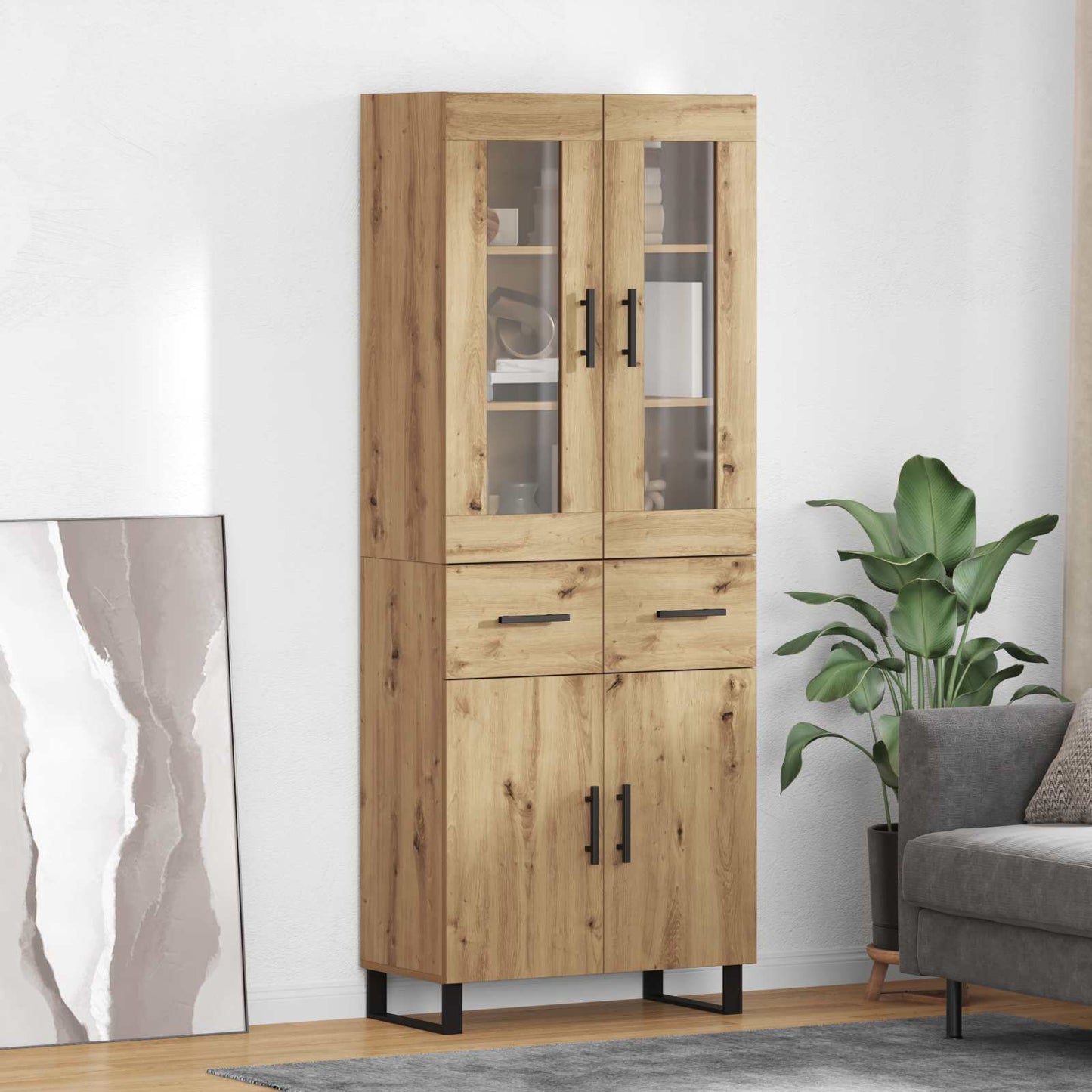 vidaXL Highboard 2 τμχ. Artisan Oak 69,5 x 34 x 180 εκ.
