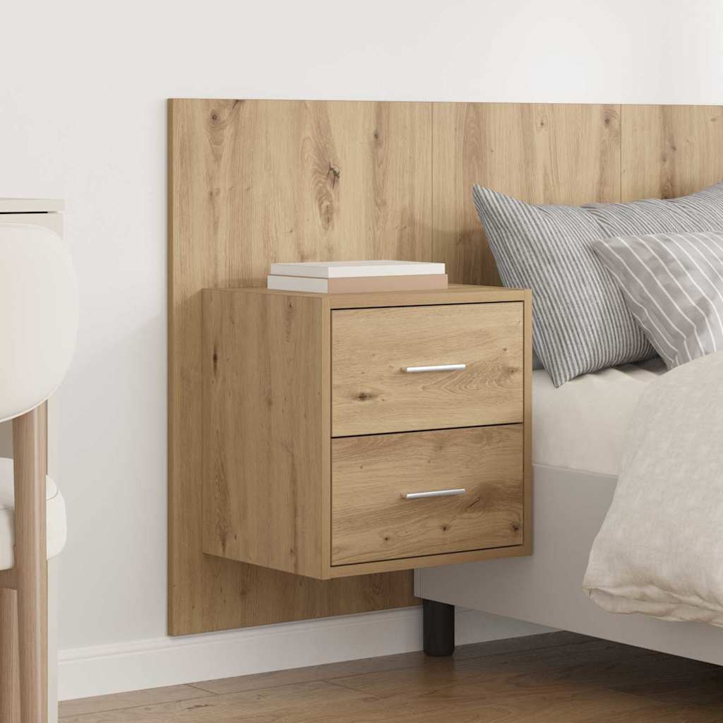 vidaXL Κεφαλή κρεβατιού με κομοδίνο 3 τμχ. Artisan Oak