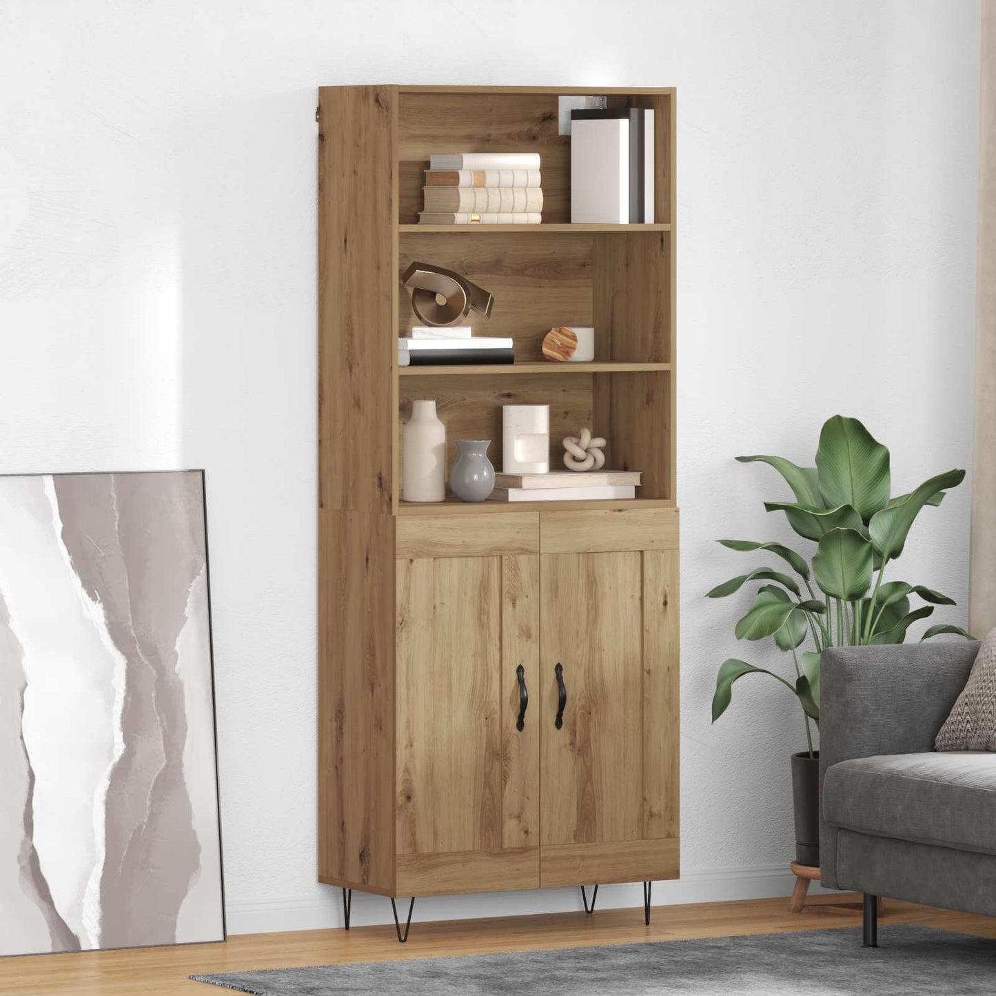 vidaXL Highboard 2 τμχ. Artisan Oak 69,5 x 34 x 180 εκ.