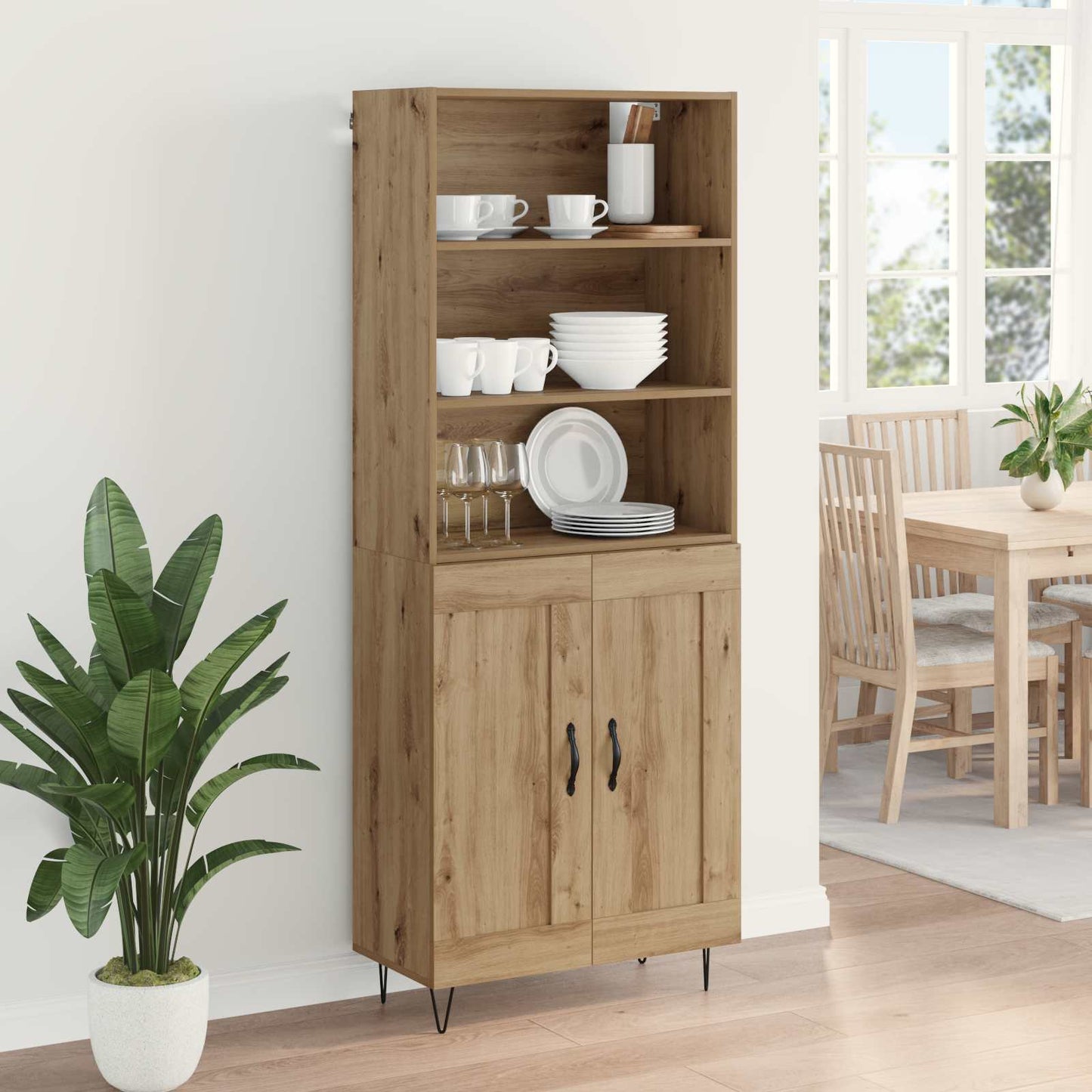 vidaXL Highboard 2 τμχ. Artisan Oak 69,5 x 34 x 180 εκ.