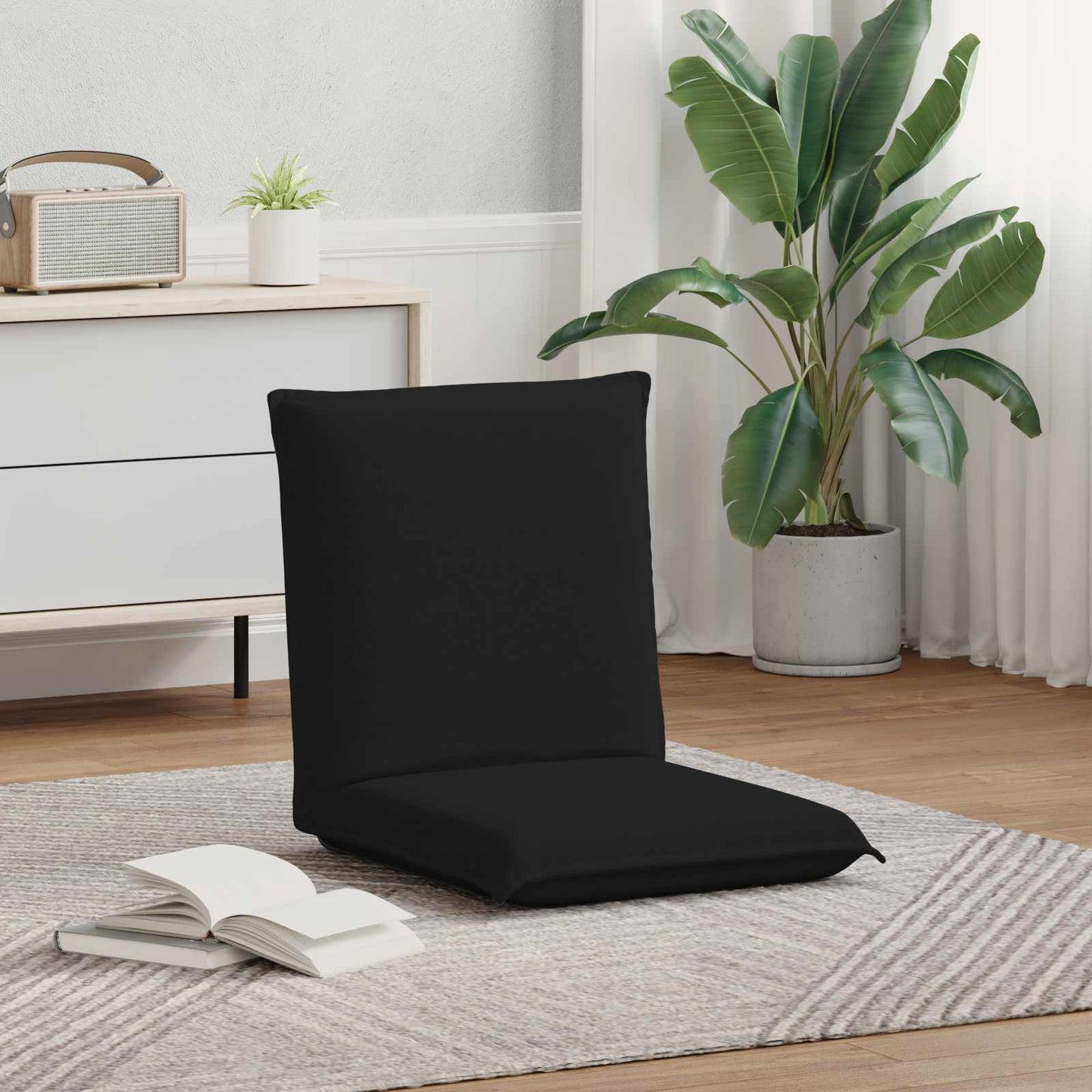 vidaXL Καρέκλα Δαπέδου Μαύρο 54 x 64 x 59 εκ. ύφασμα