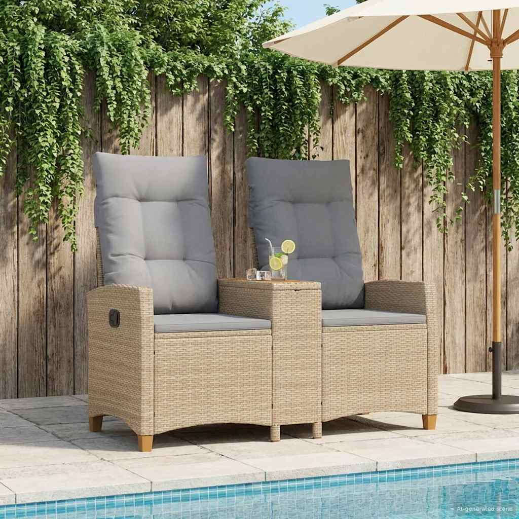 vidaXL Ρυθμιζόμενος Πάγκος με Τραπέζι 2 -Seater 126 x 65 x 112 εκ.