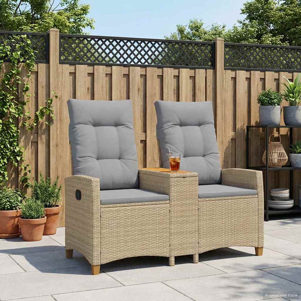 vidaXL Ρυθμιζόμενος Πάγκος με Τραπέζι 2 -Seater 126 x 65 x 112 εκ.