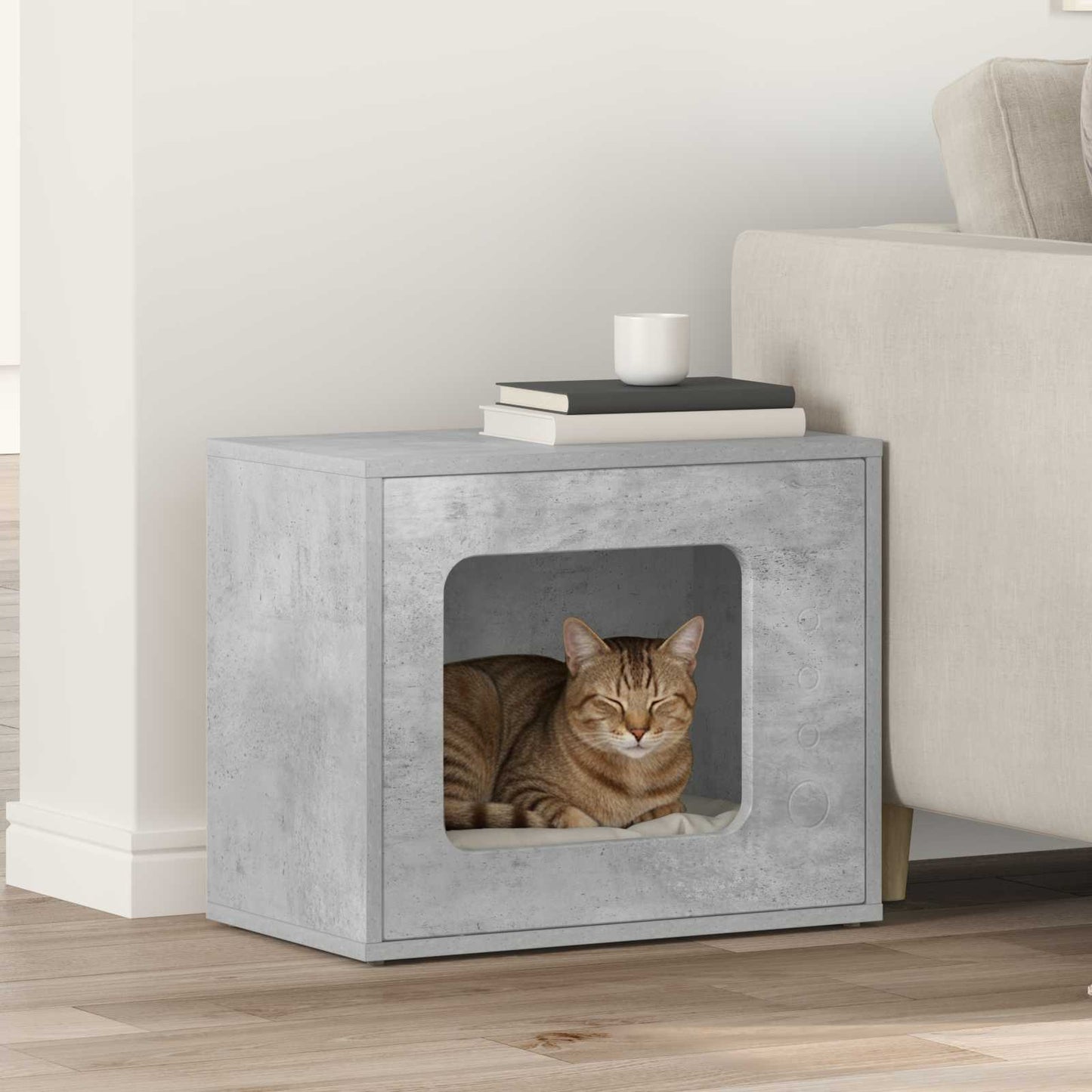 vidaXL Σπίτι Γάτας Γκρι Σκυροδέματος 51 x 30 x 42,5 εκ