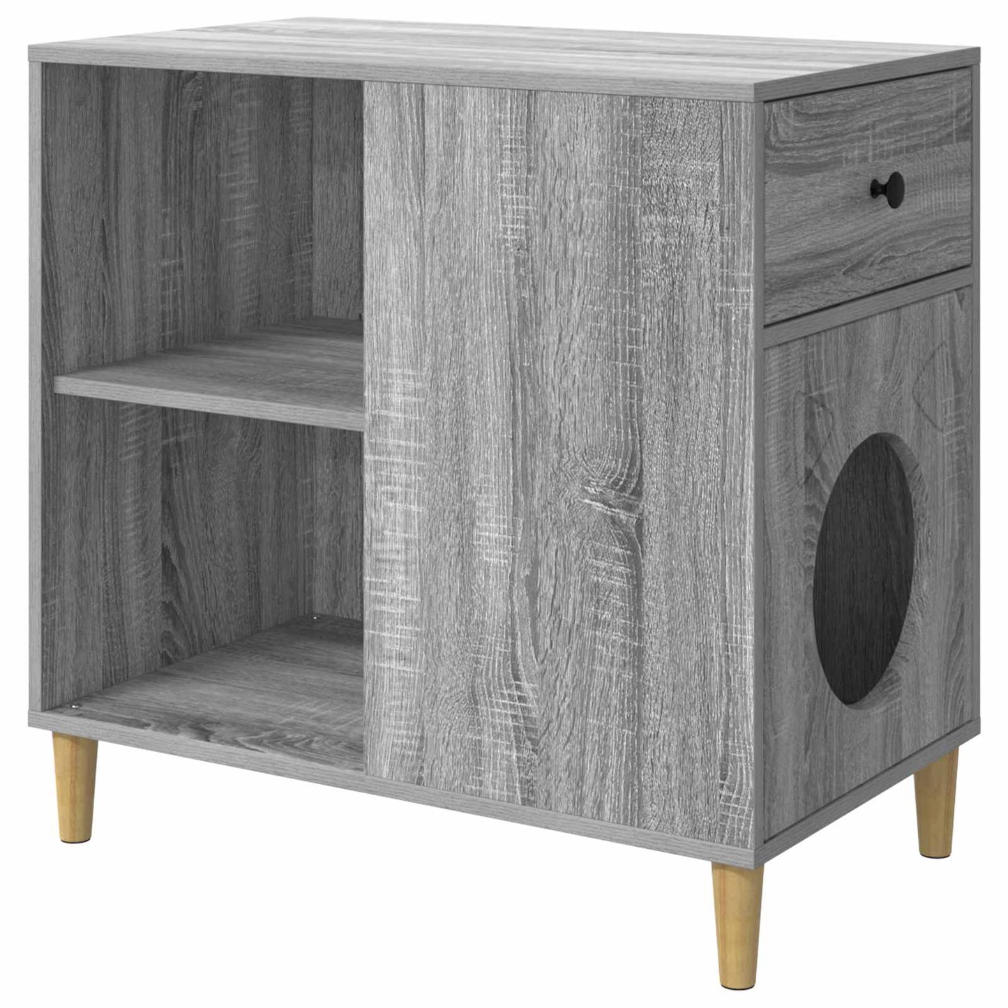vidaXL Σπίτι Γάτας Γκρι Sonoma 72 x 42,5 x 70 εκ. Επεξεργασμένο Ξύλο
