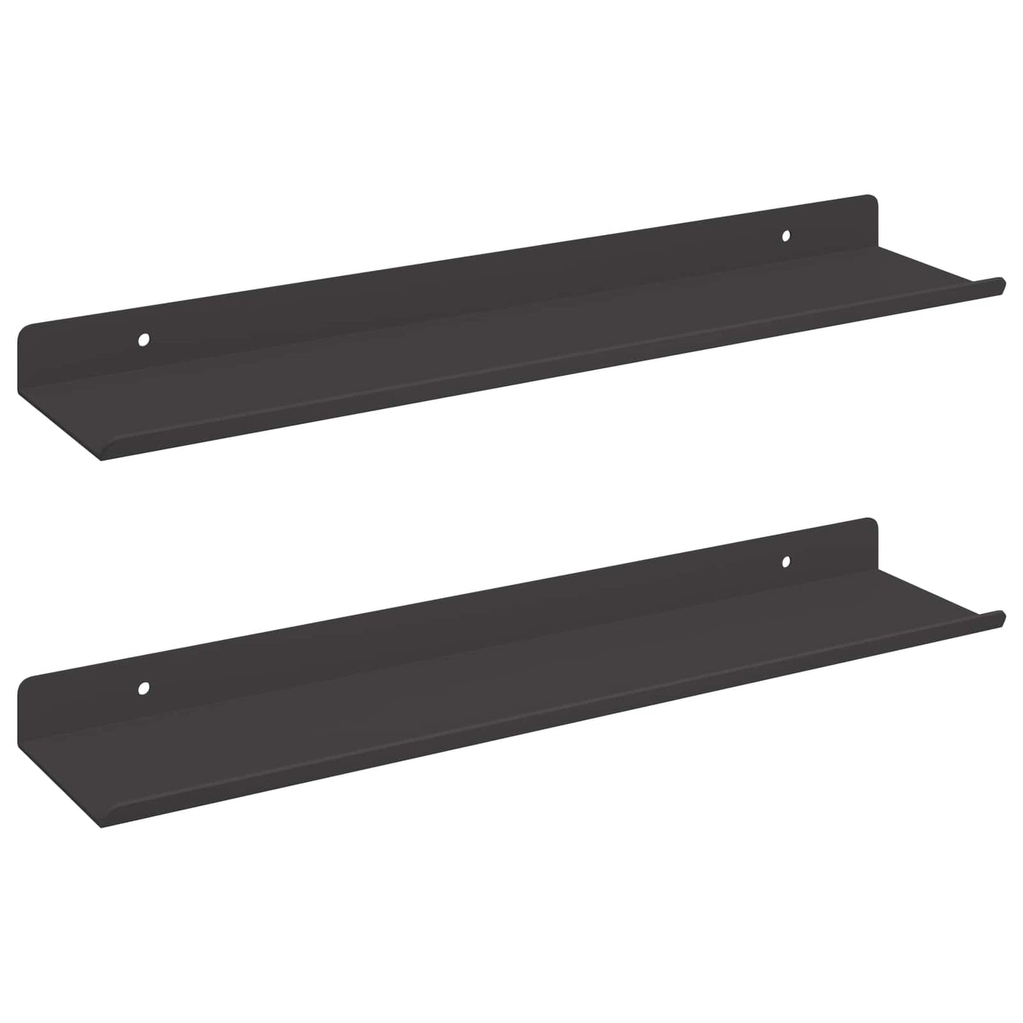 vidaXL Πλωτό ράφι 2 τμχ. Μαύρο 40 x 9 x 2,5 cm Ατσάλι