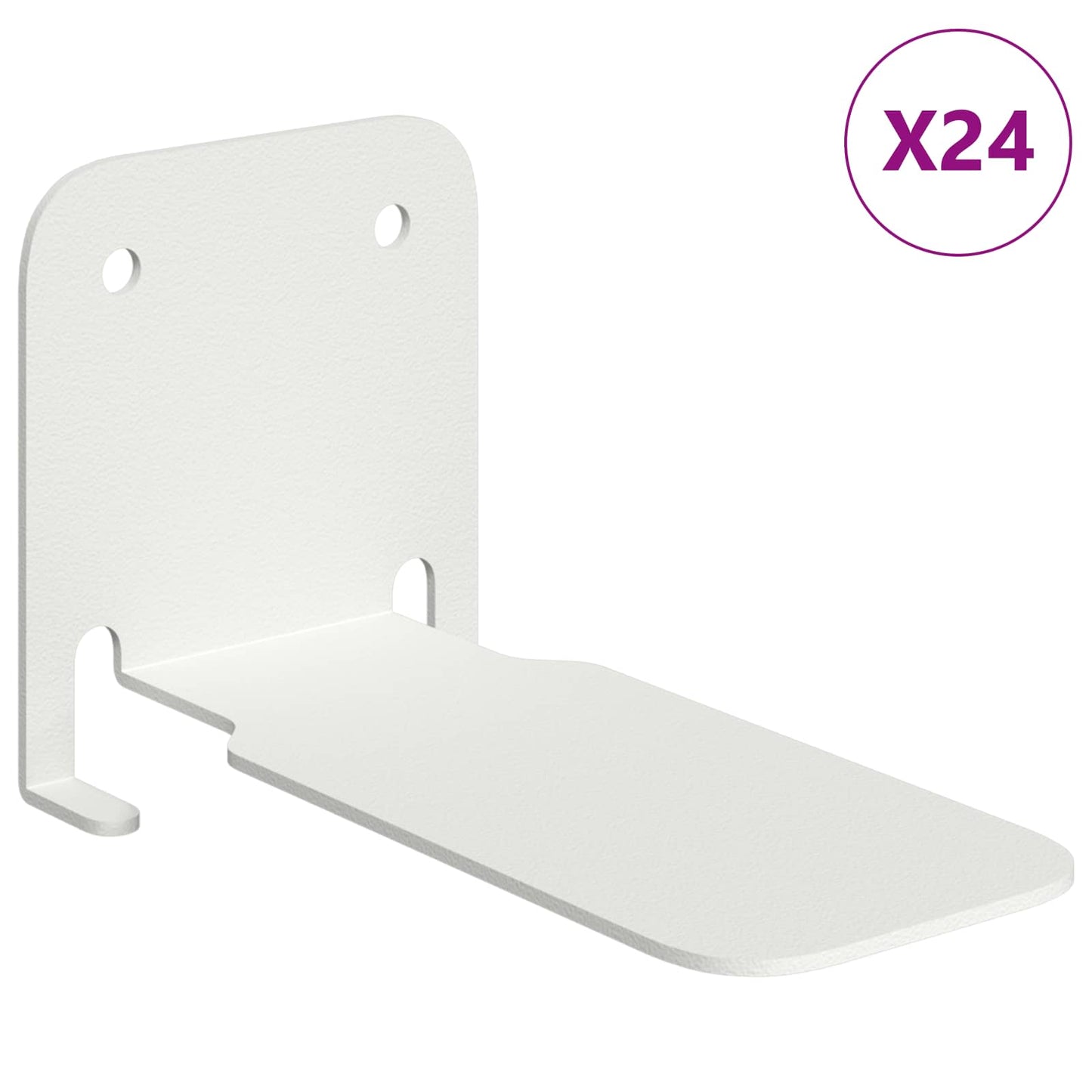 vidaXL Αόρατο Επικαθήμενο Ράφι 24 τμχ. Λευκός 6 x 11 x 6,5 εκ