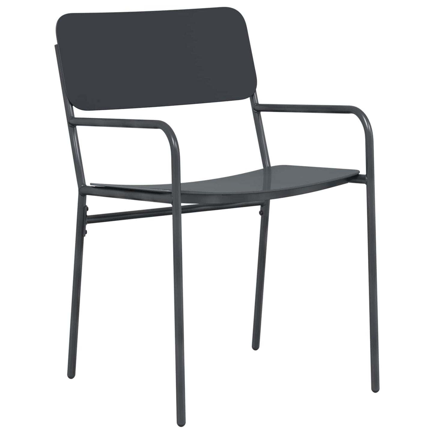 vidaXL Καρέκλες Κήπου 2 pcs Ανθρακί 51 x 55 x 81 εκ Ατσάλι