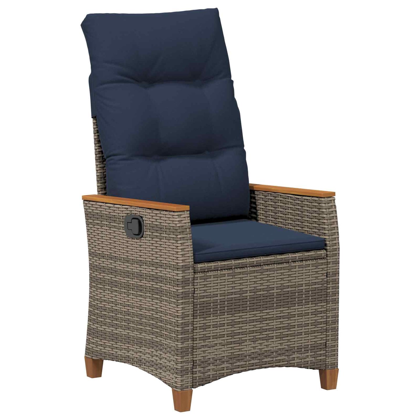 vidaXL Ανακλινόμενη καρέκλα κήπου 2 τμχ. Γκρι και Navy Blue