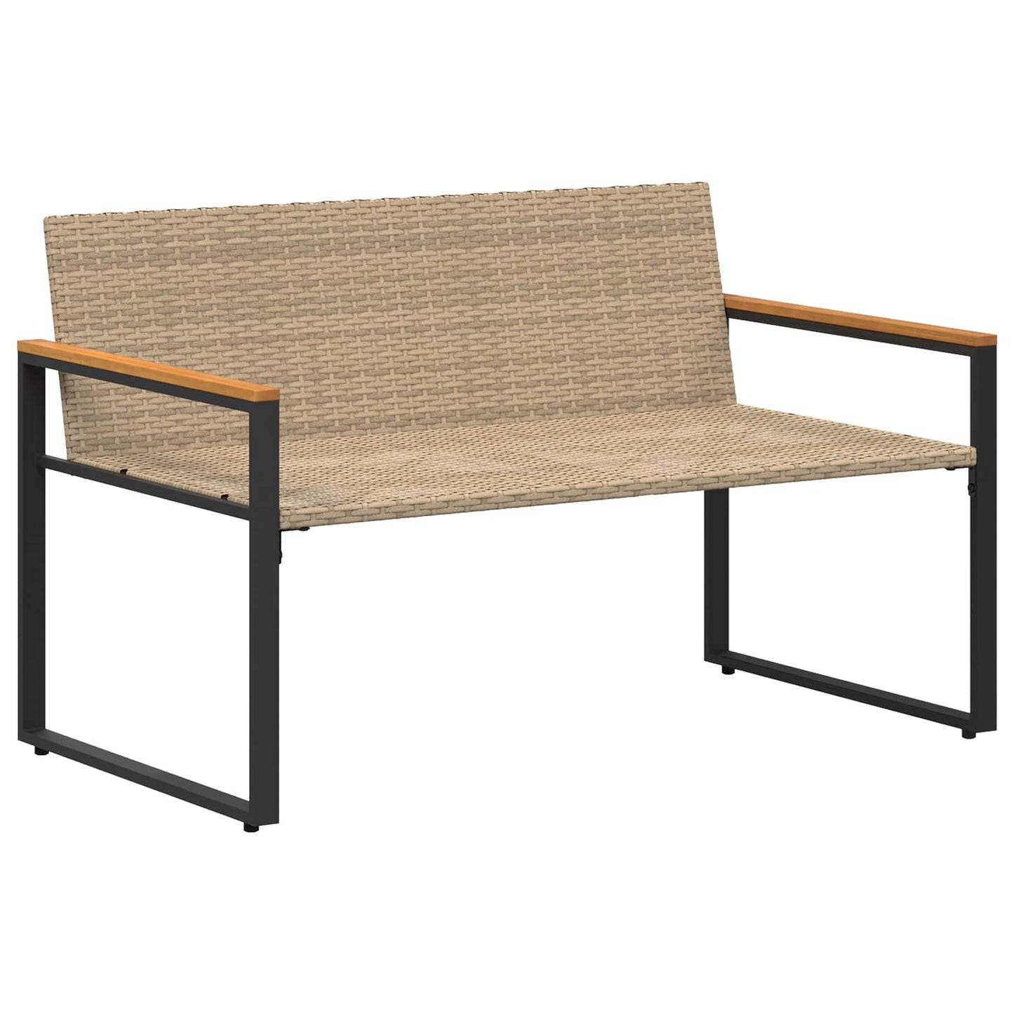 vidaXL παγκάκι με μαξιλάρι Μπεζ και Κρέμ 115 x 65 x 72 εκ. Ρατάν