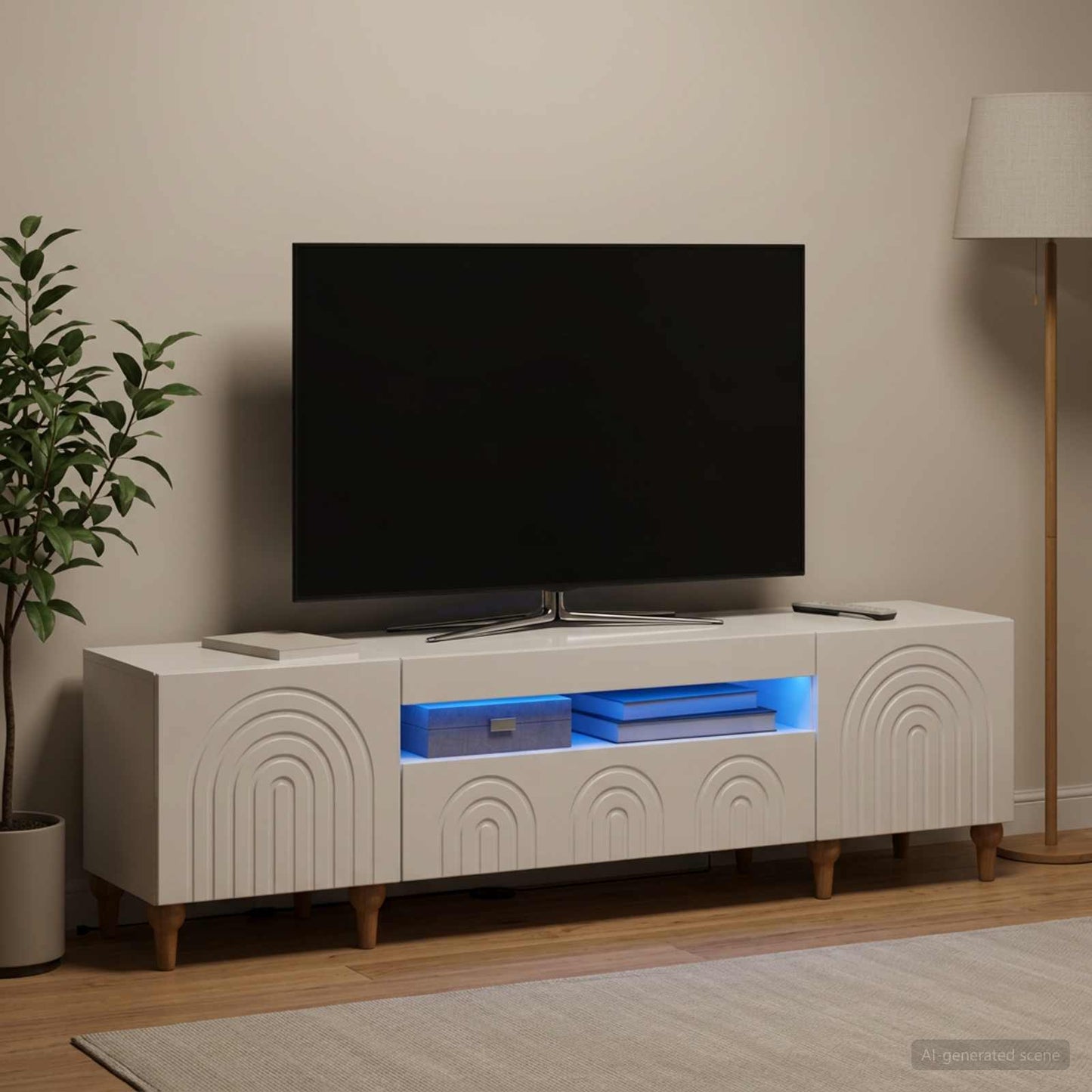 vidaXL Ντουλάπα LED Τηλεόρασης ALKMAAR 153 x 35 x 43 εκ