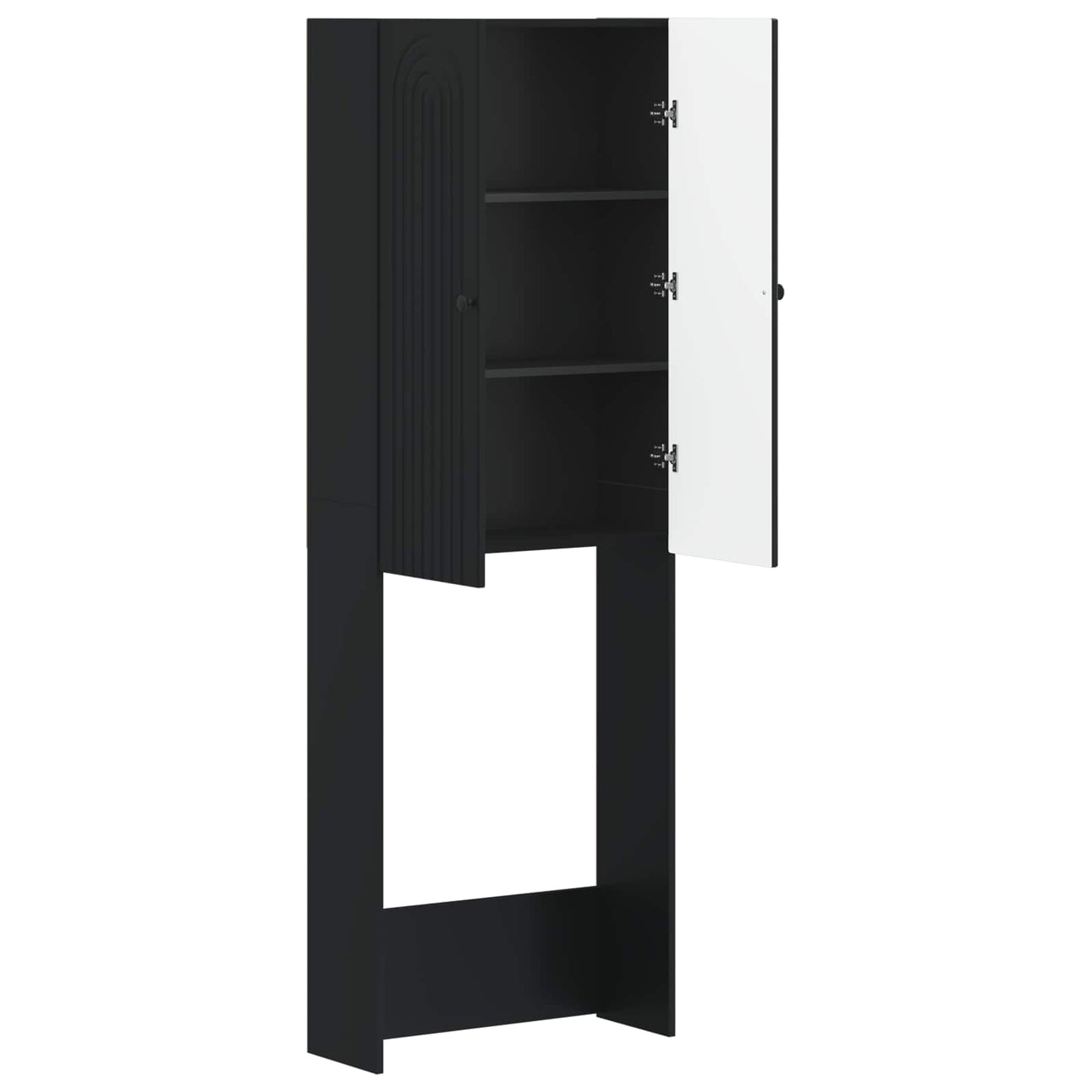 vidaXL Ντουλάπα τουαλέτας ALKMAAR Μαύρο 66 x 25,5 x 190 εκ.