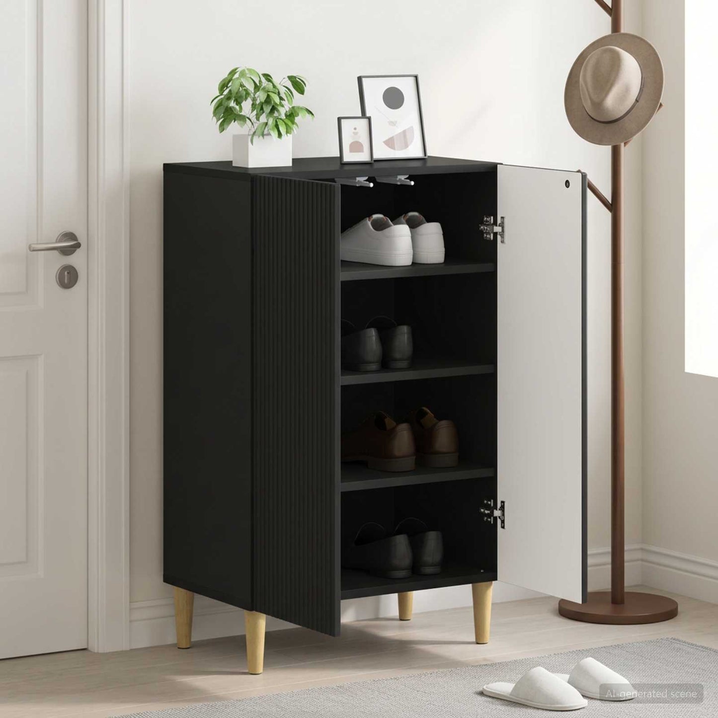 vidaXL Ντουλάπα Παπουτσιών ARNHEM 59,5 x 39,5 x 90 εκ. Μαύρο