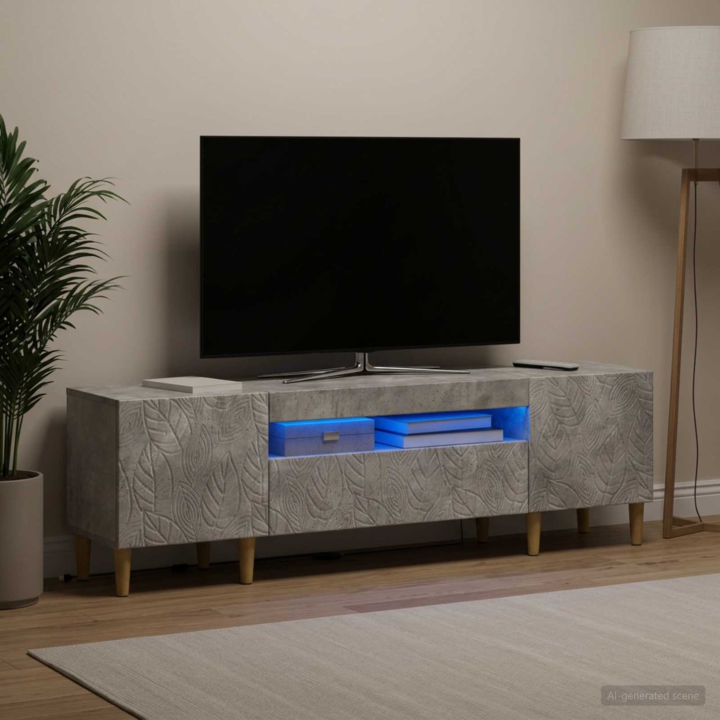 vidaXL Ντουλάπα LED Τηλεόρασης DELFT 153 x 35 x 43 εκ
