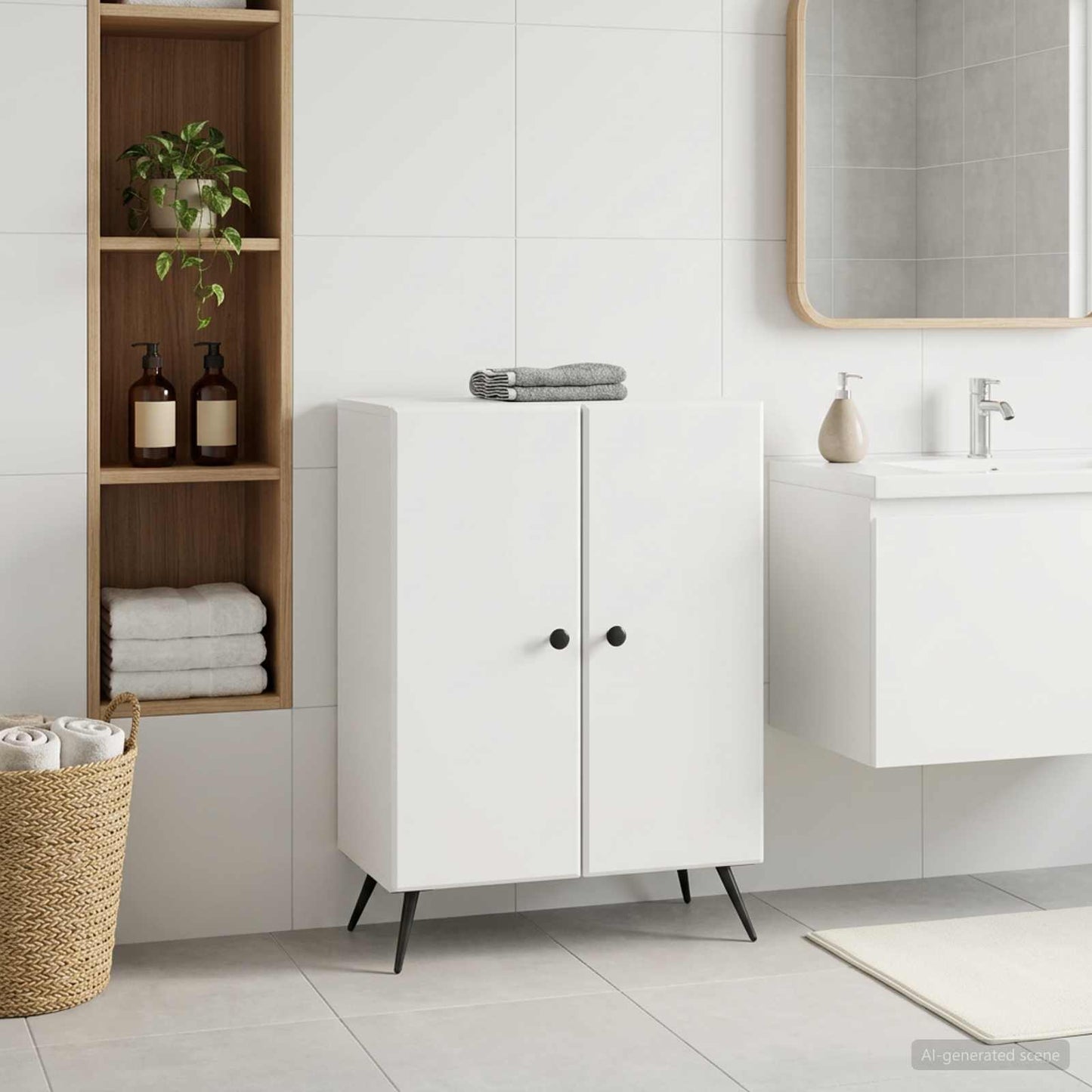 vidaXL Ντουλάπι Αποθήκευσης Μπάνιου BREDA Λευκό 59,5 x 31 x 80 εκ