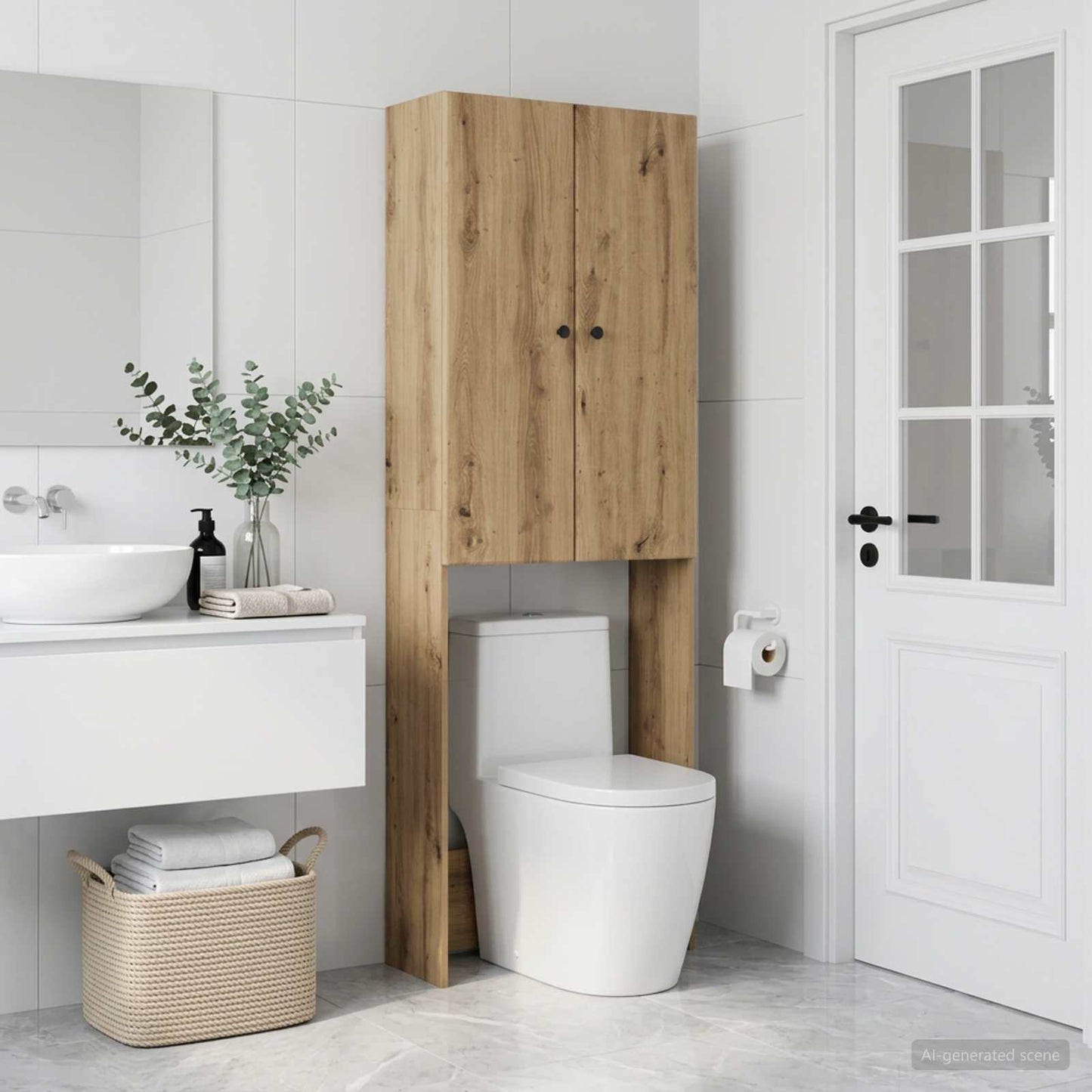 vidaXL Ντουλάπα τουαλέτας BREDA Artisan Δρυς 66 x 25,5 x 190 εκ.