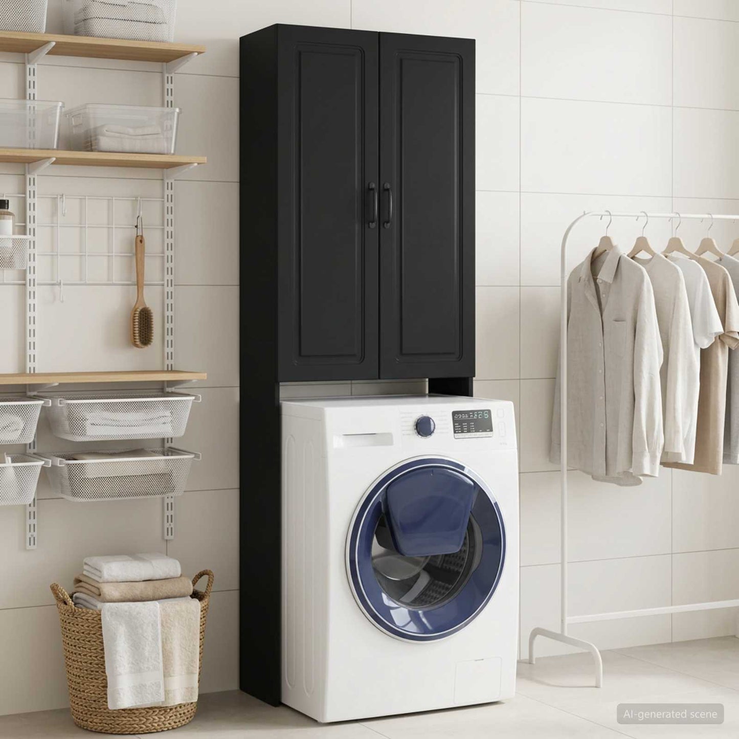 vidaXL Ντουλάπα τουαλέτας UTRECHT Μαύρο 66 x 25,5 x 190 εκ.