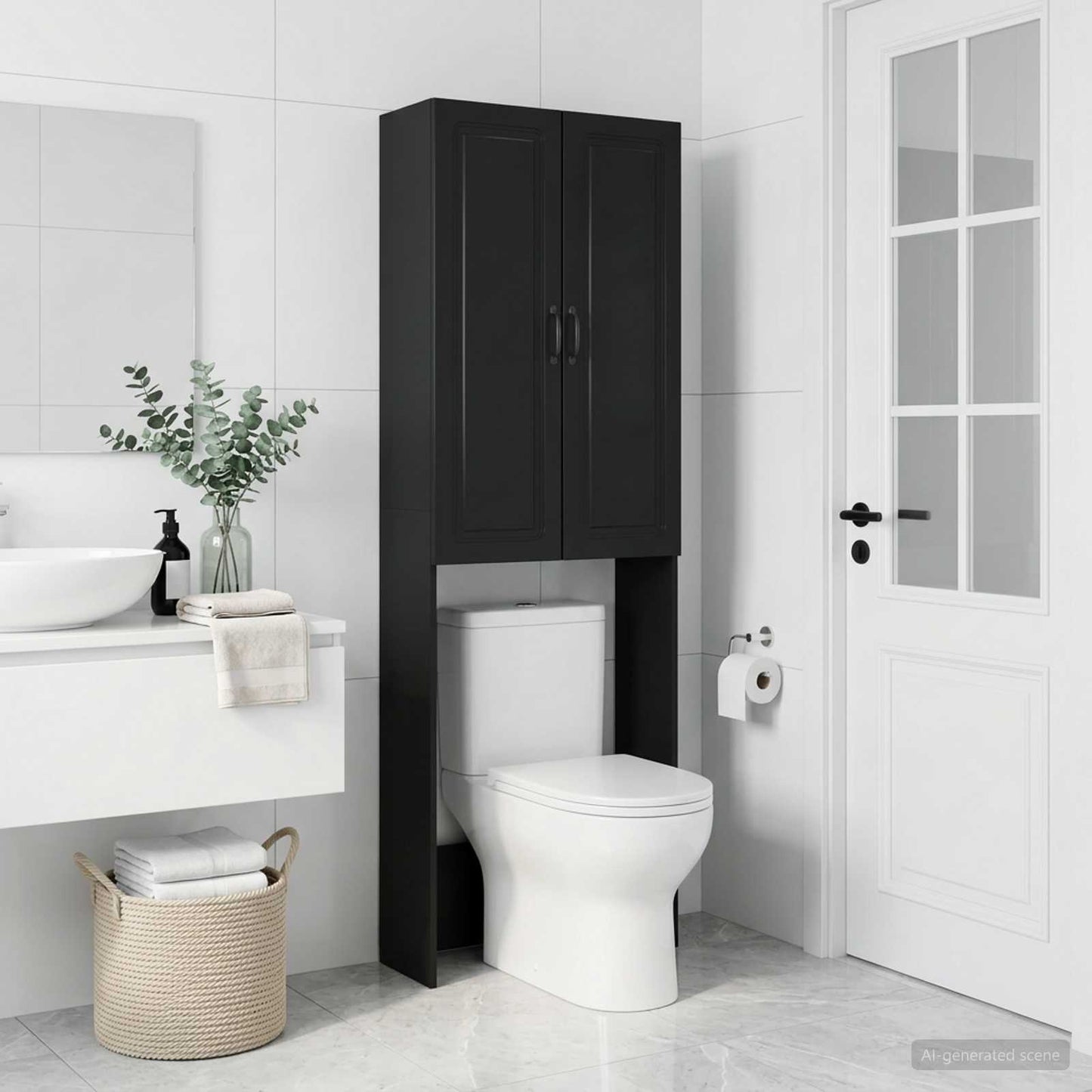 vidaXL Ντουλάπα τουαλέτας UTRECHT Μαύρο 66 x 25,5 x 190 εκ.