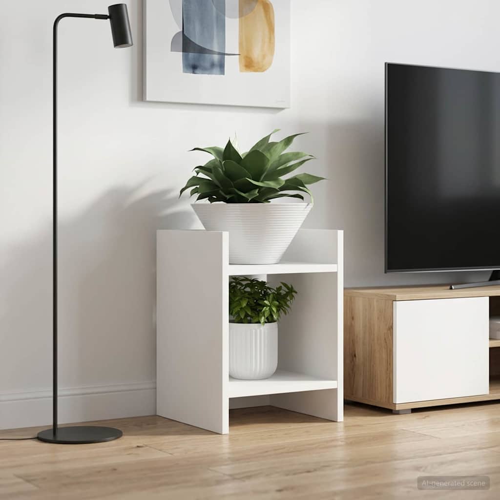 vidaXL Βάση φυτών Λευκό 30 x 30 x 40 cm Επεξεργασμένο Ξύλο