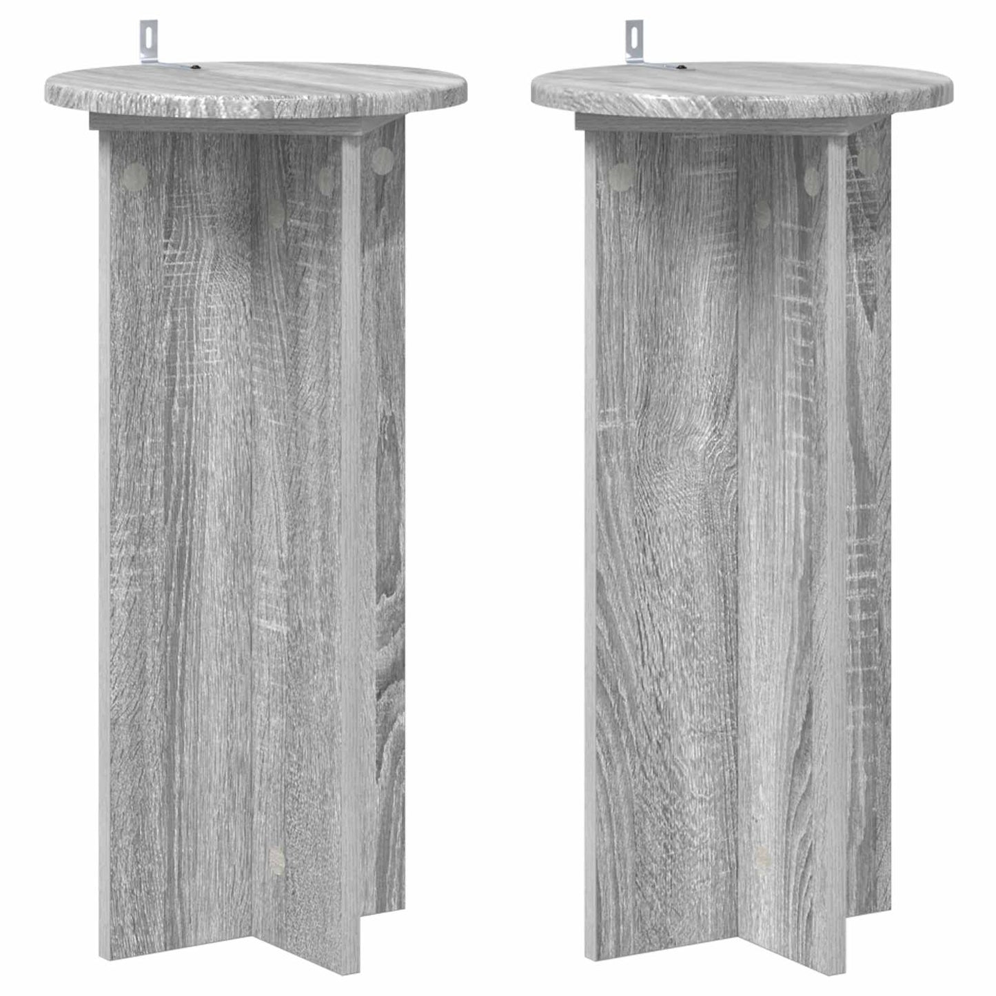 vidaXL Βάση φυτών 2 τεμ. Γκρι Sonoma 29,5 x 29,5 x 60 εκ.