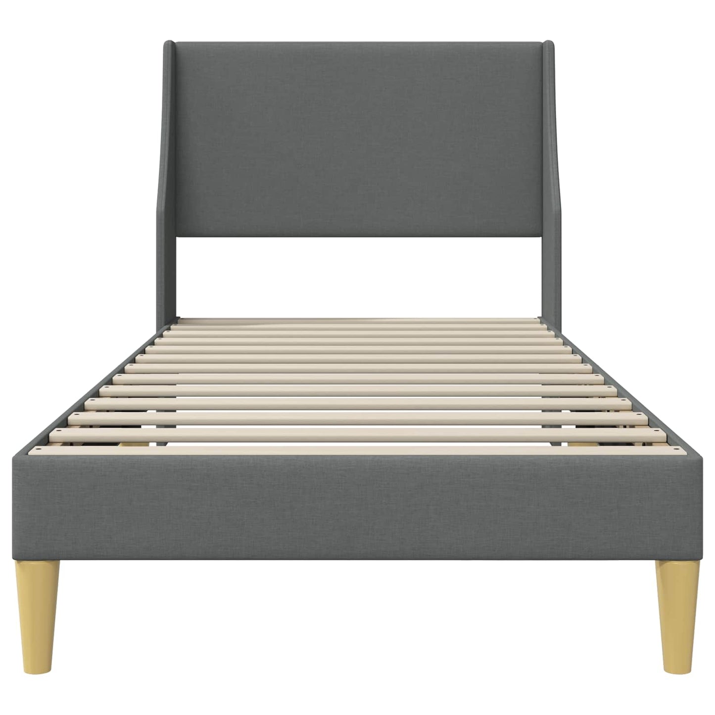 vidaXL Σκελετός Κρεβατιού με κεφαλάρι Σκούρο Γκρι 100 x 200 cm ύφασμα
