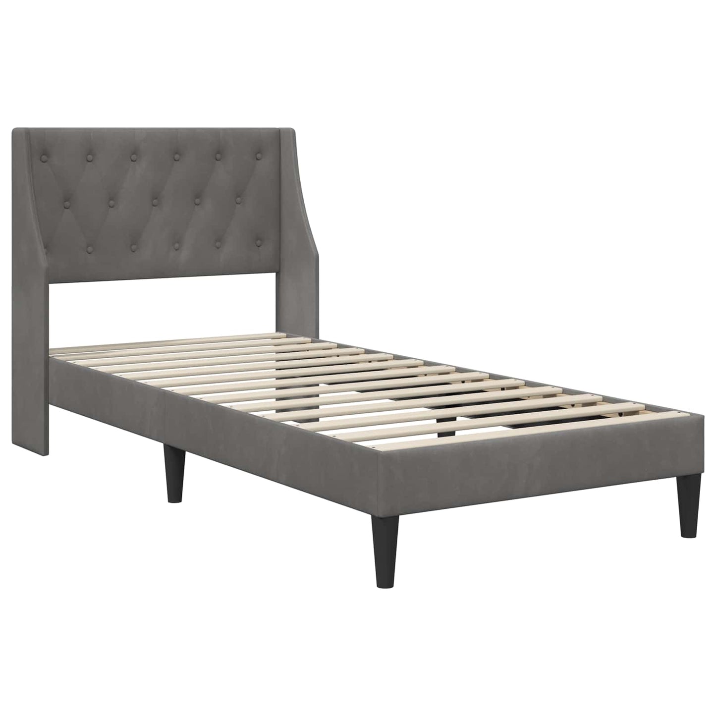 vidaXL Σκελετός Κρεβατιού με κεφαλάρι Σκούρο Γκρι 100 x 200 cm Βελούδο