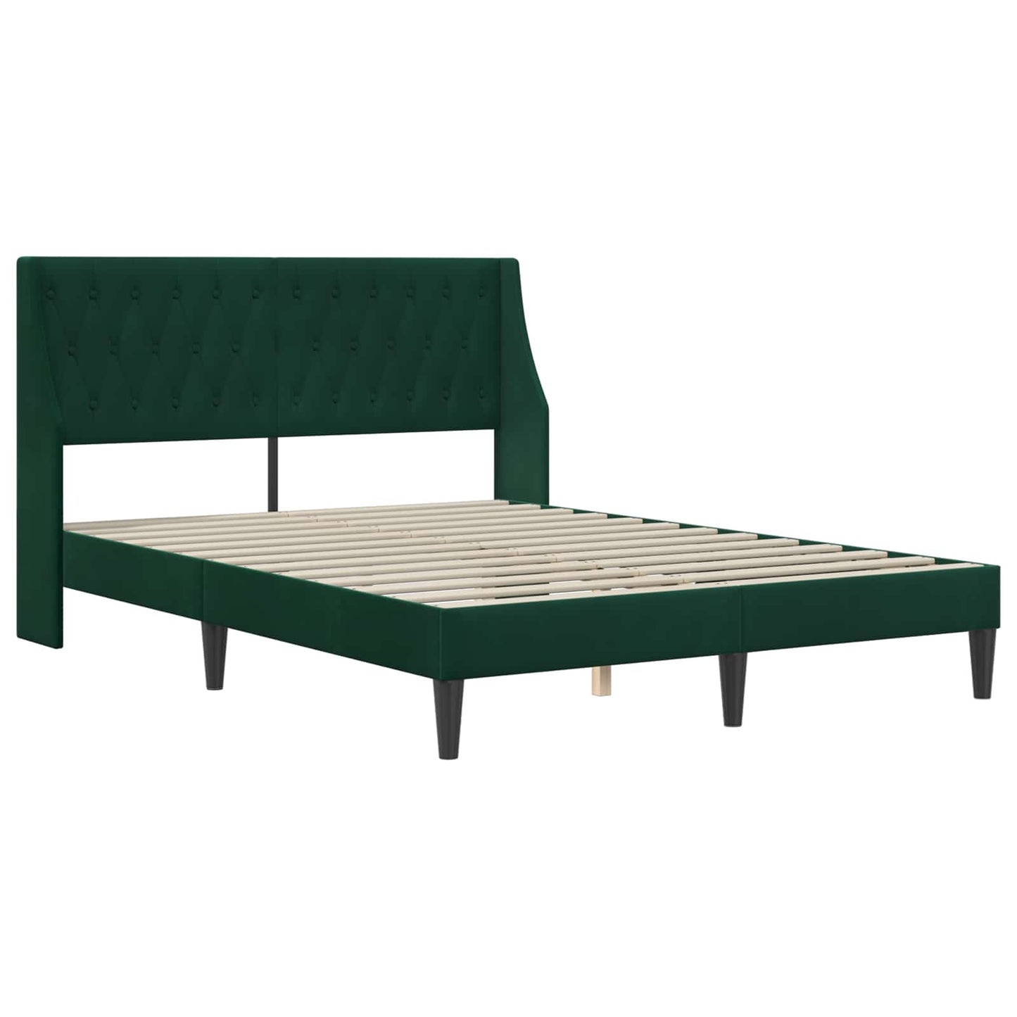vidaXL Σκελετός Κρεβατιού Σκούρο Πράσινο 120 x 190 cm Βελούδο
