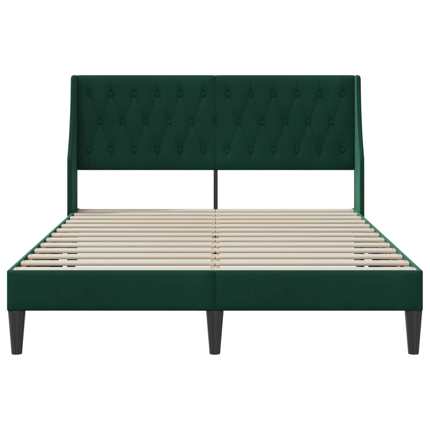 vidaXL Σκελετός Κρεβατιού Σκούρο Πράσινο 160 x 200 cm Βελούδο
