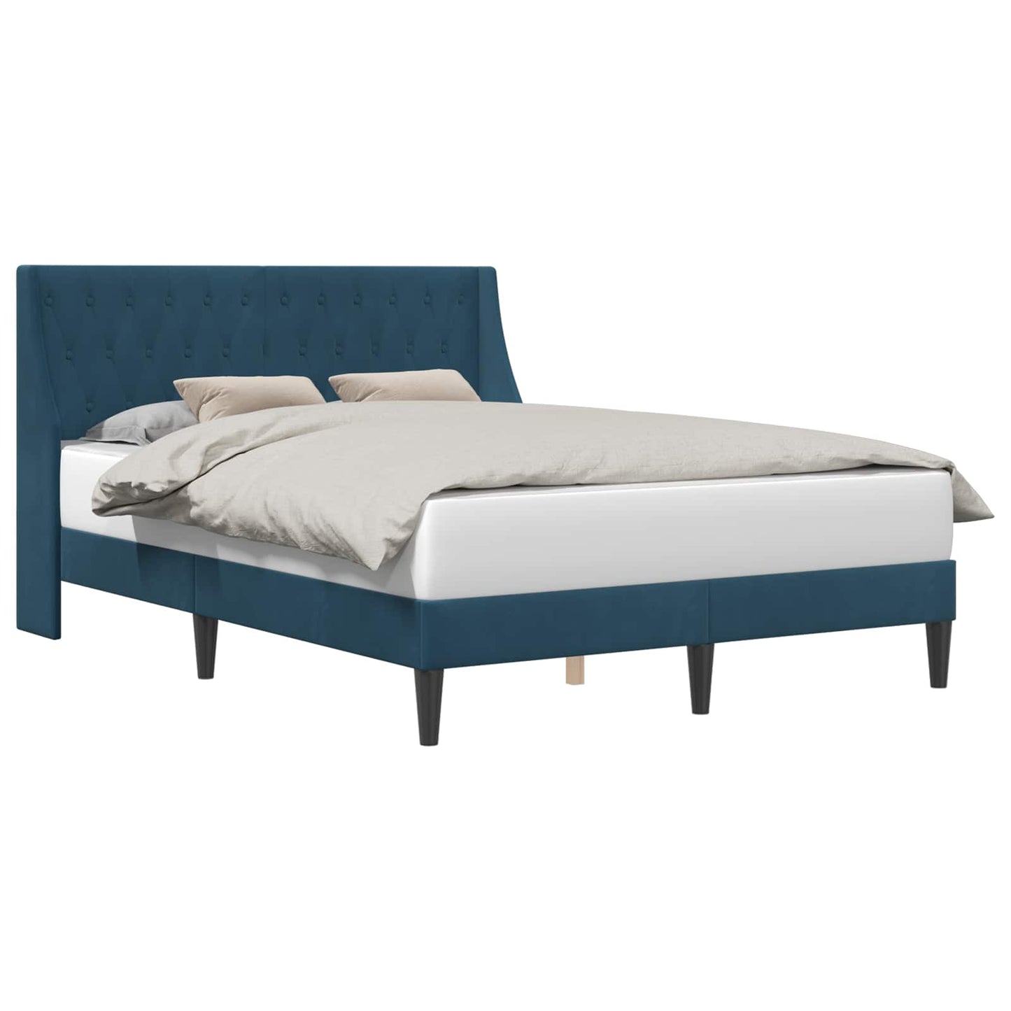 vidaXL Σκελετός Κρεβατιού με κεφαλάρι Μπλε 160 x 200 cm Βελούδο