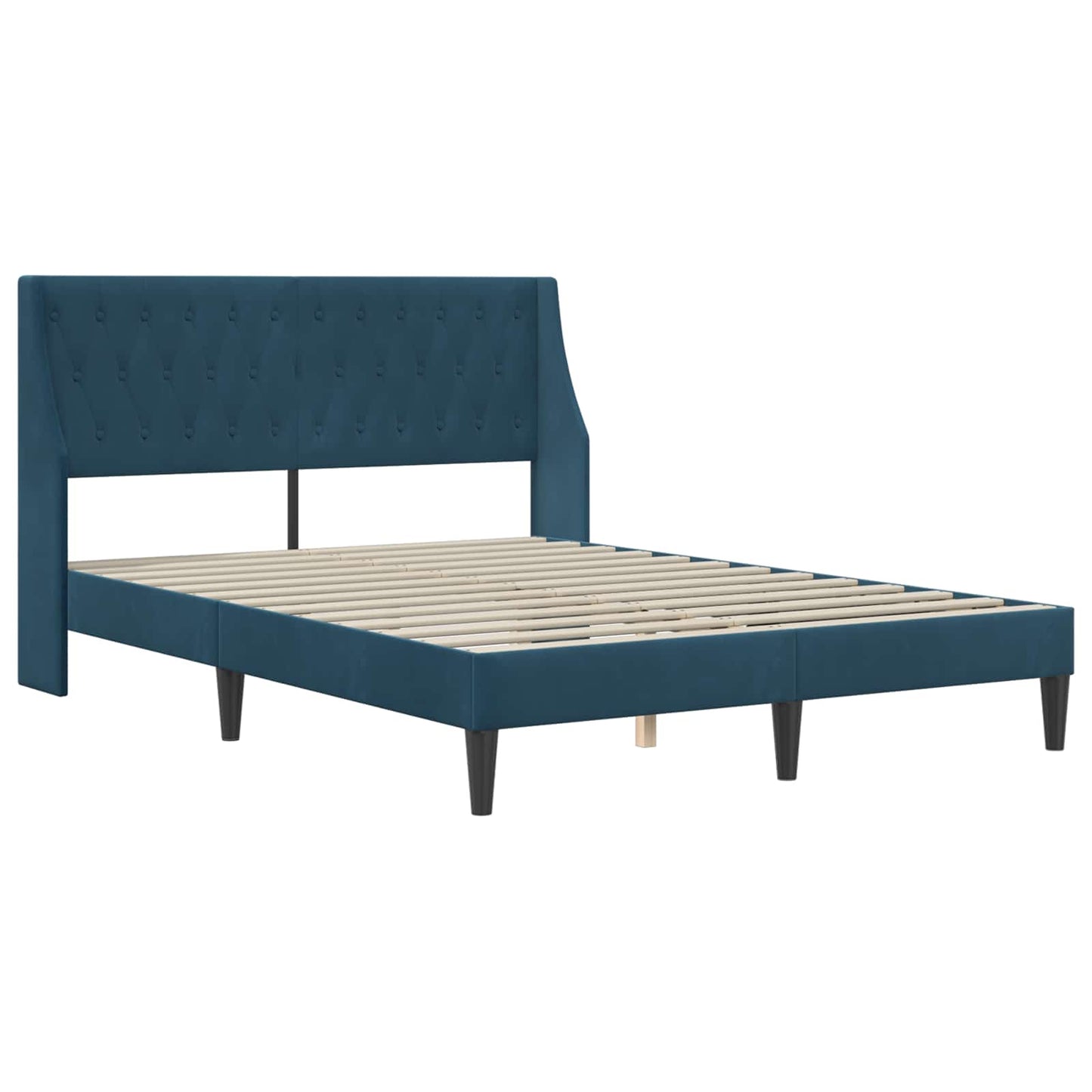 vidaXL Σκελετός Κρεβατιού με κεφαλάρι Μπλε 160 x 200 cm Βελούδο