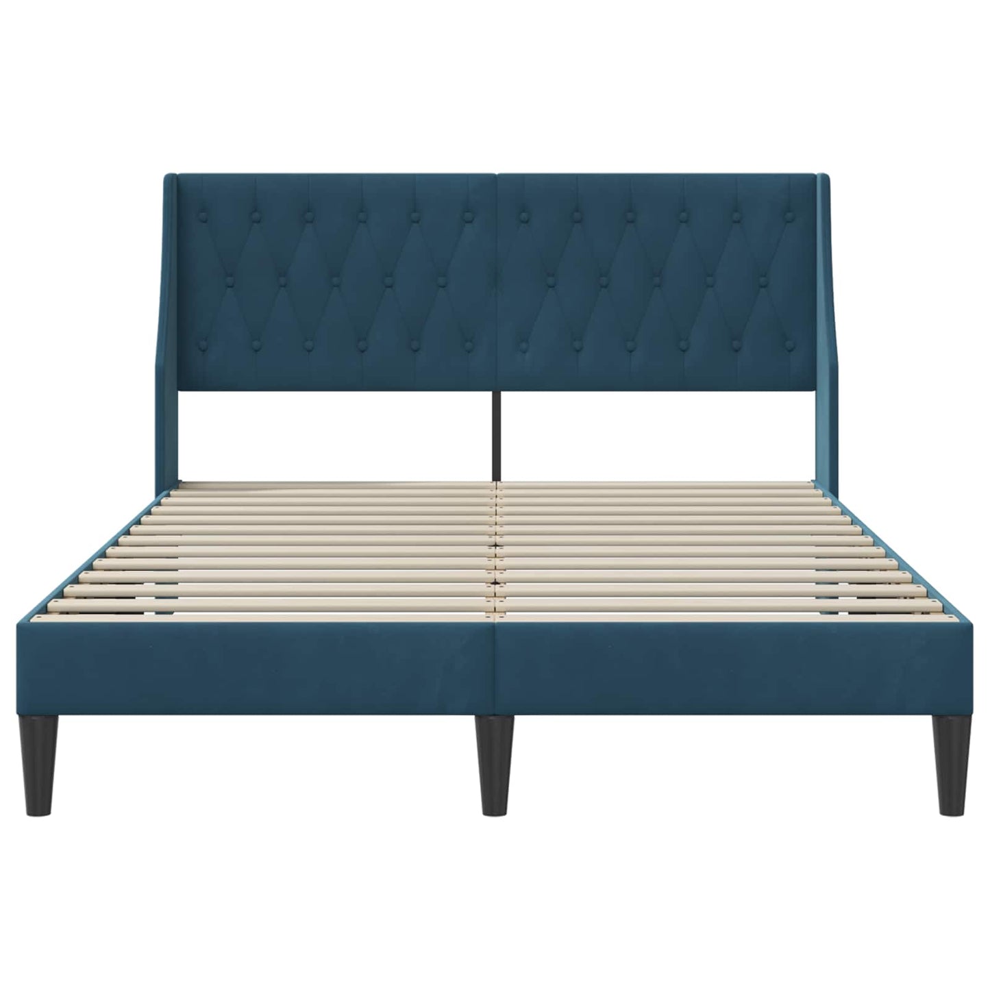 vidaXL Σκελετός Κρεβατιού με κεφαλάρι Μπλε 160 x 200 cm Βελούδο