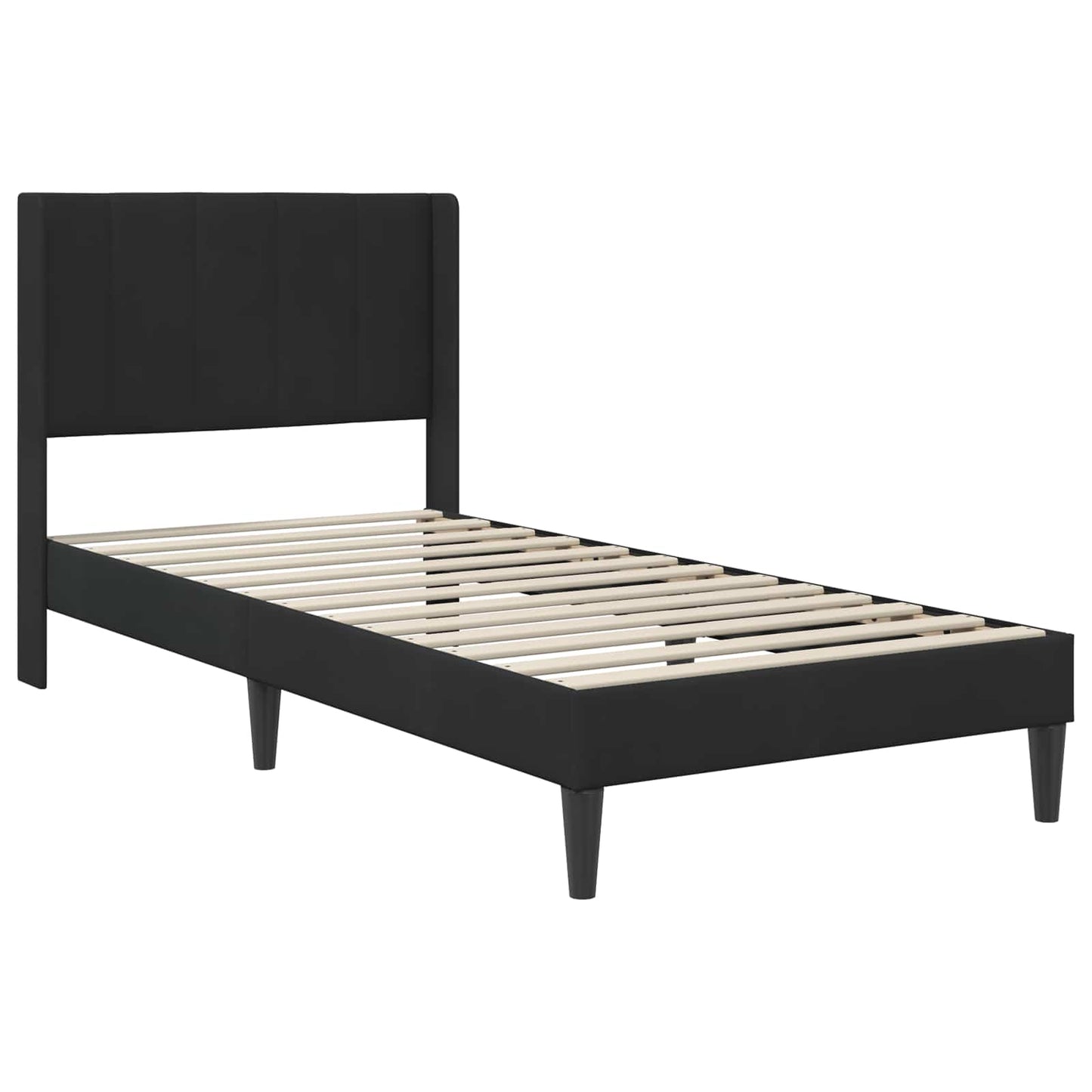 vidaXL Σκελετός Κρεβατιού με κεφαλάρι Μαύρο 90 x 190 cm Βελούδο