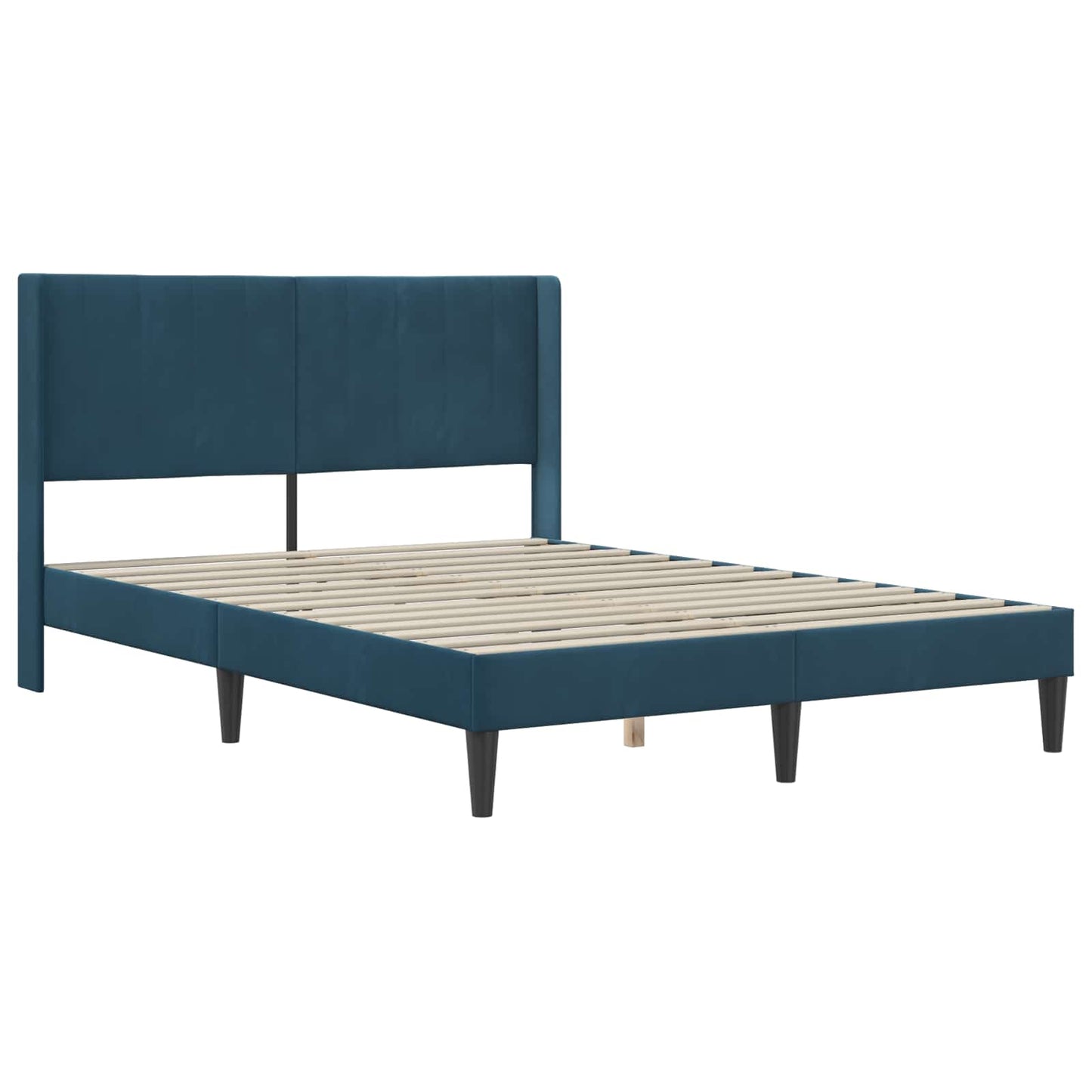 vidaXL Σκελετός Κρεβατιού με κεφαλάρι Μπλε 140 x 200 cm Βελούδο