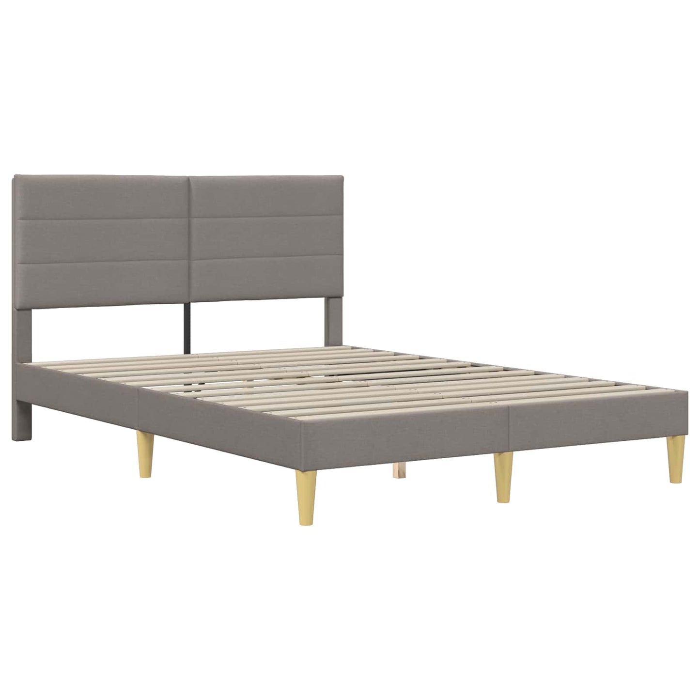 vidaXL Σκελετός Κρεβατιού με κεφαλάρι Taupe 140 x 200 cm Ύφασμα