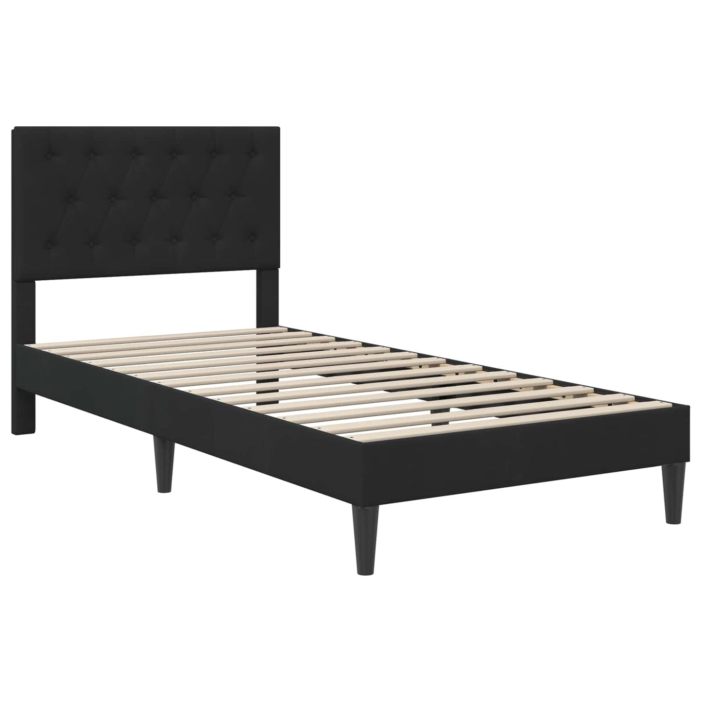 vidaXL Σκελετός Κρεβατιού με κεφαλάρι Μαύρο 90 x 190 cm Βελούδο