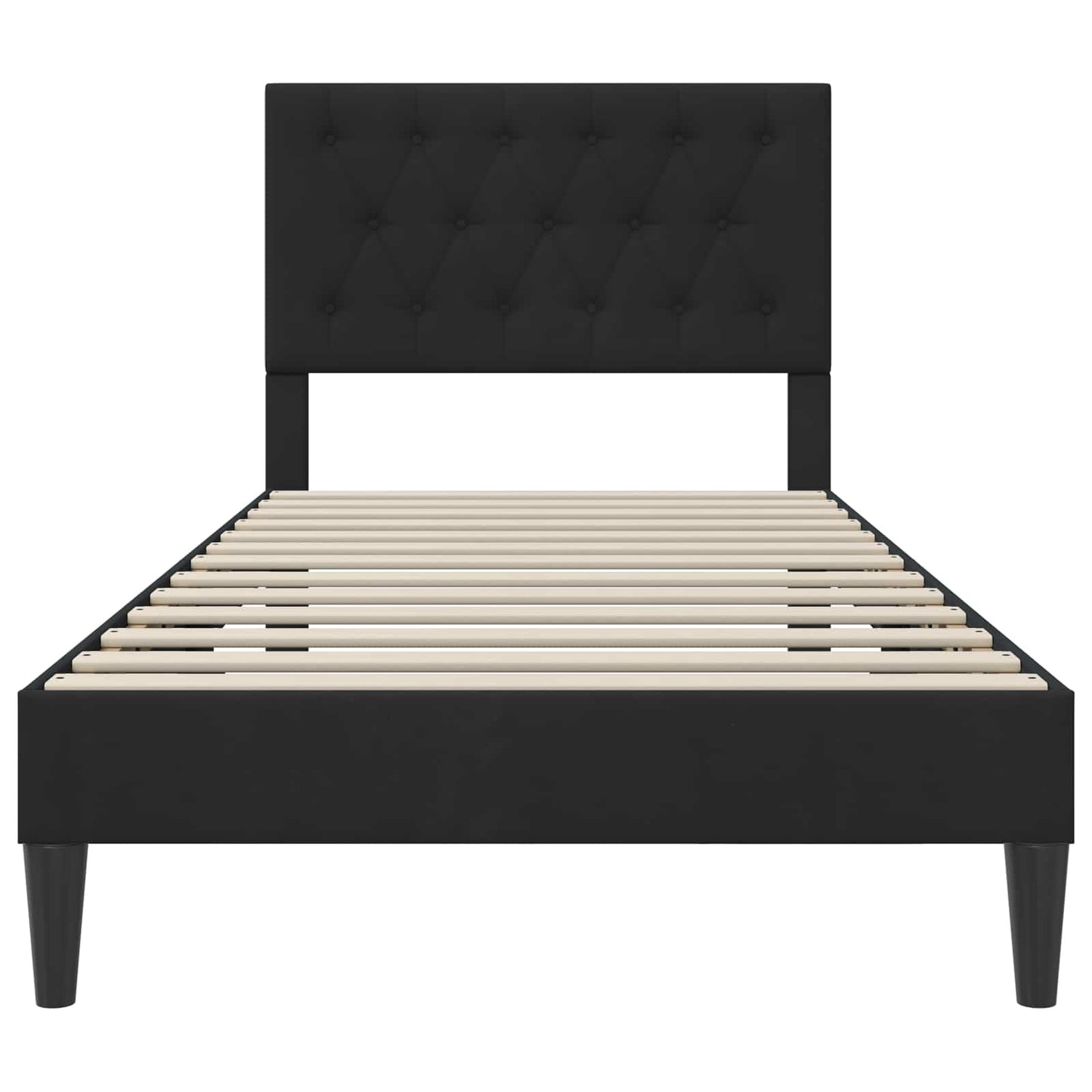 vidaXL Σκελετός Κρεβατιού με κεφαλάρι Μαύρο 90 x 190 cm Βελούδο