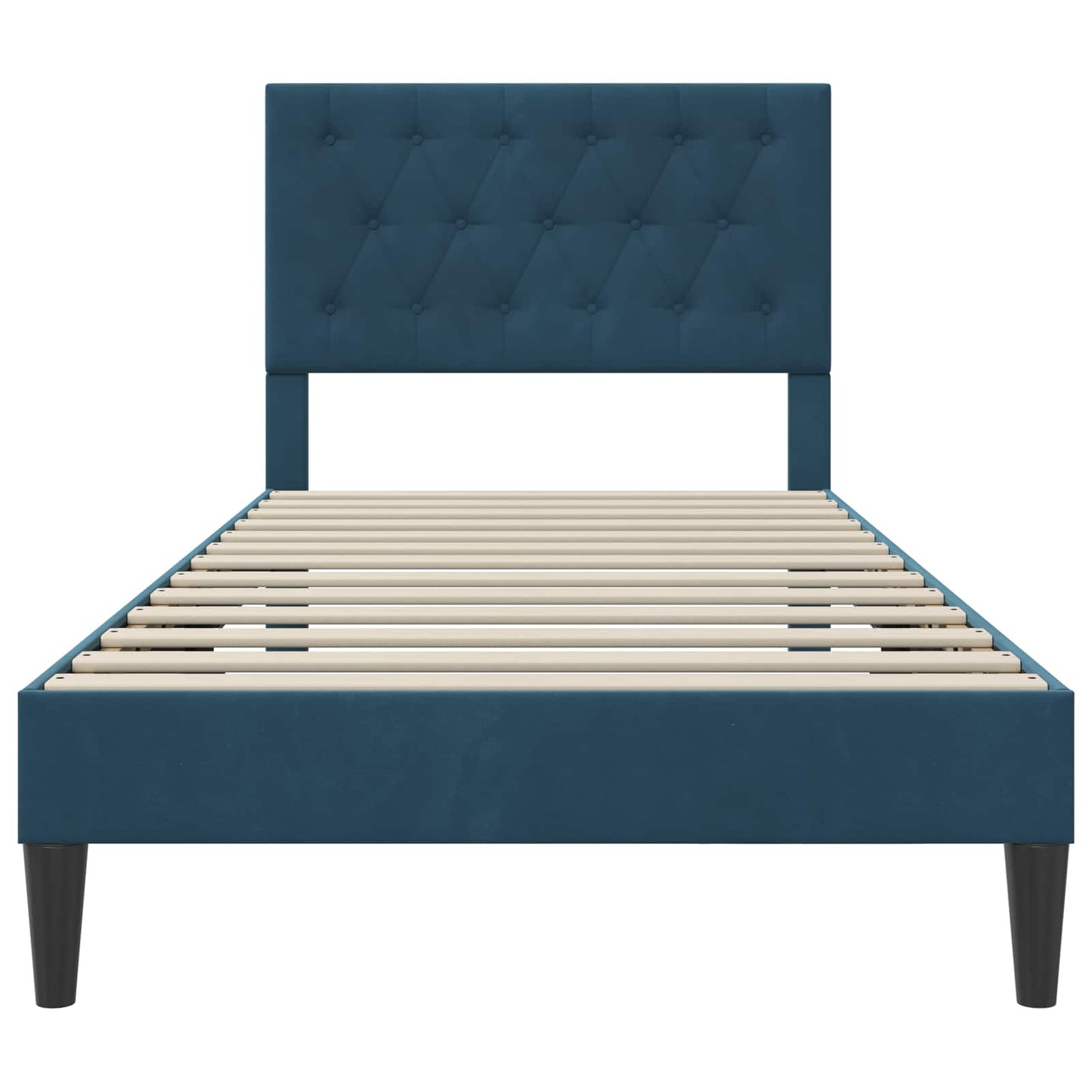 vidaXL Σκελετός Κρεβατιού με κεφαλάρι Μπλε 100 x 200 cm Βελούδο